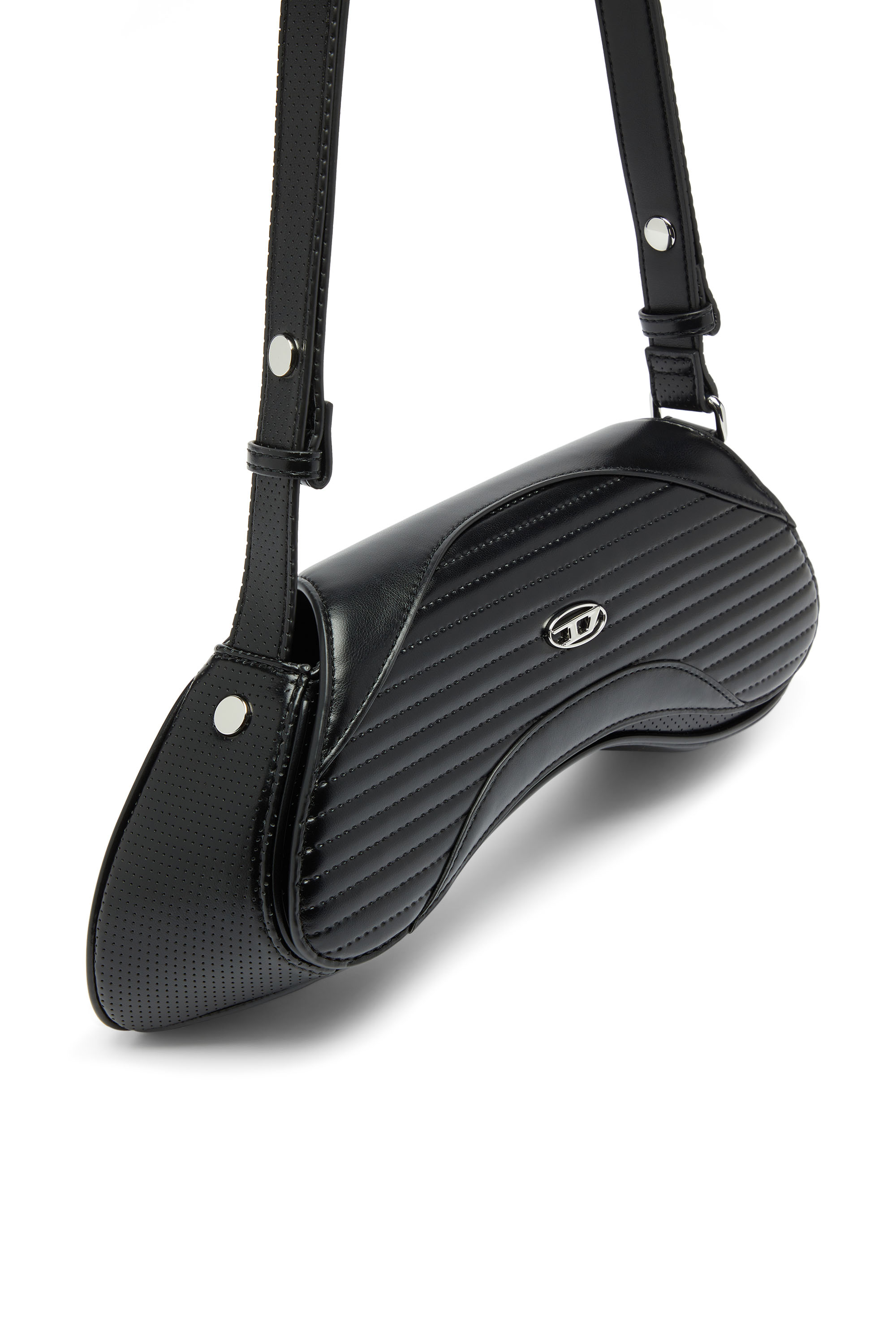Diesel - PLAY CROSSBODY, Play - Bolso bandolera en PU acolchado perforado Mujer in Negro - 5