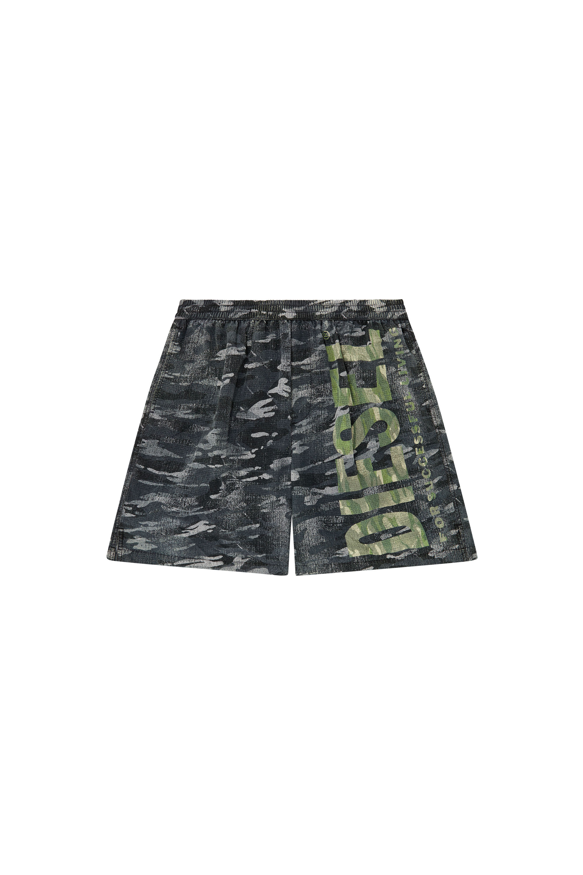 Diesel - POWEL-47.5-UTLT, Pantalones cortos de surf de ripstop con estampado de camuflaje Hombre in Negro - 3