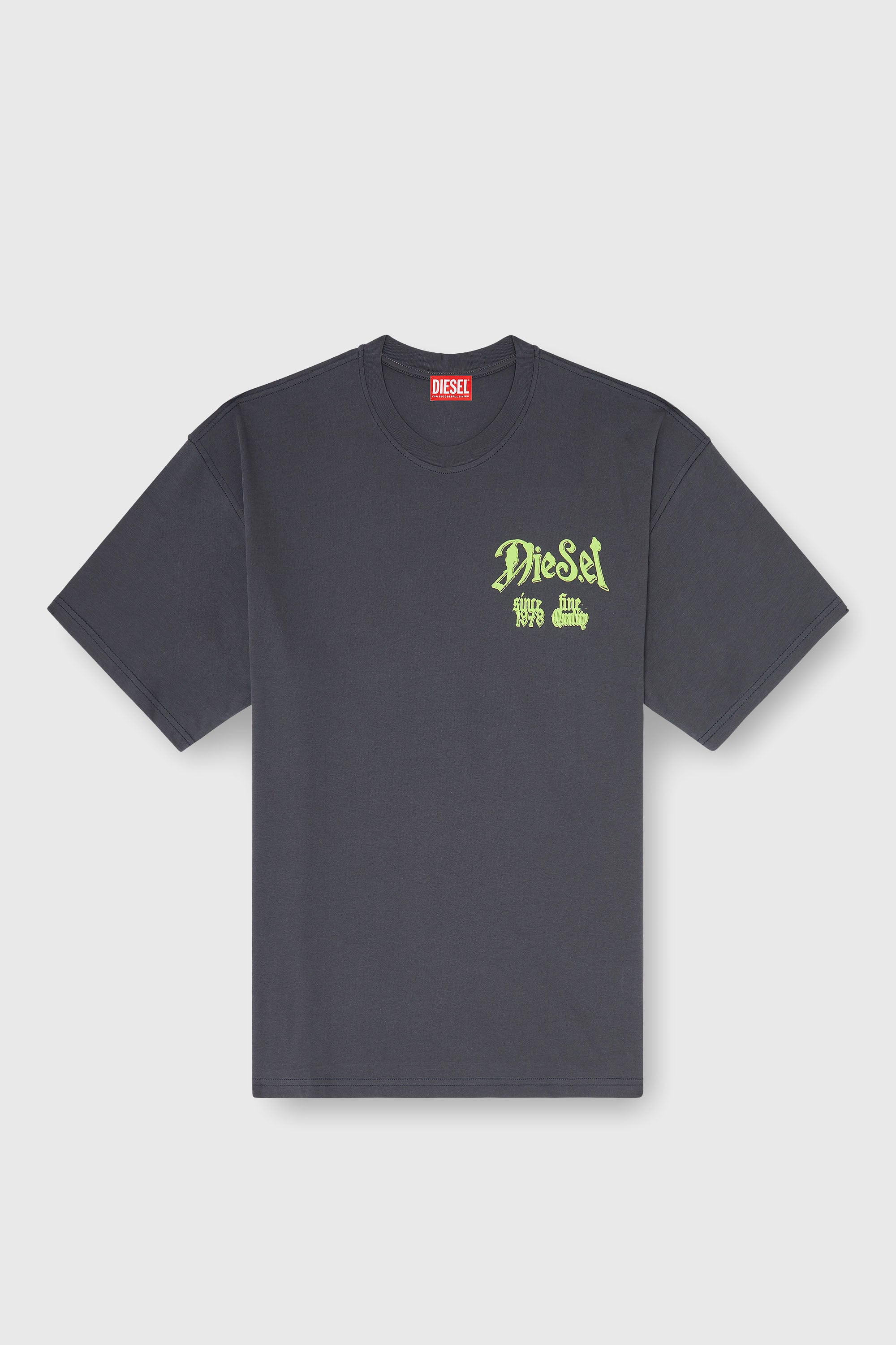 Diesel - T-BOXT-AA2, Camiseta de algod&oacute;n con gr&aacute;fico flocado Hombre in Gris - 2