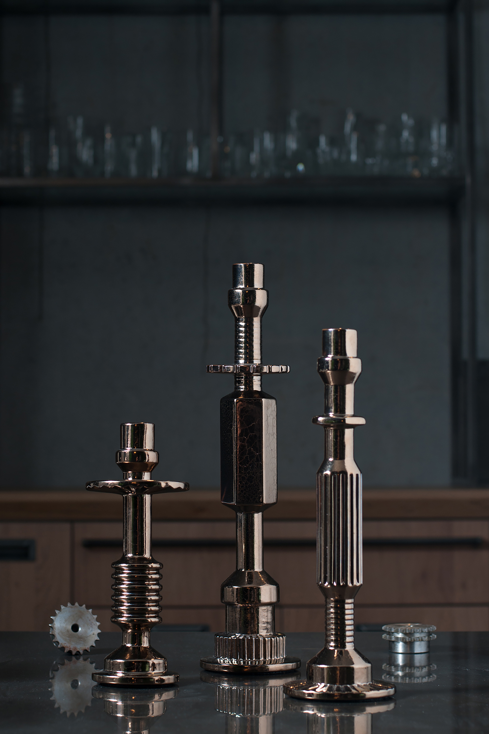 Diesel - 10954 TRANSMISSION, Candelero de porcelana peque&ntilde;o en color bronce Unisex in Marr&oacute;n - 3