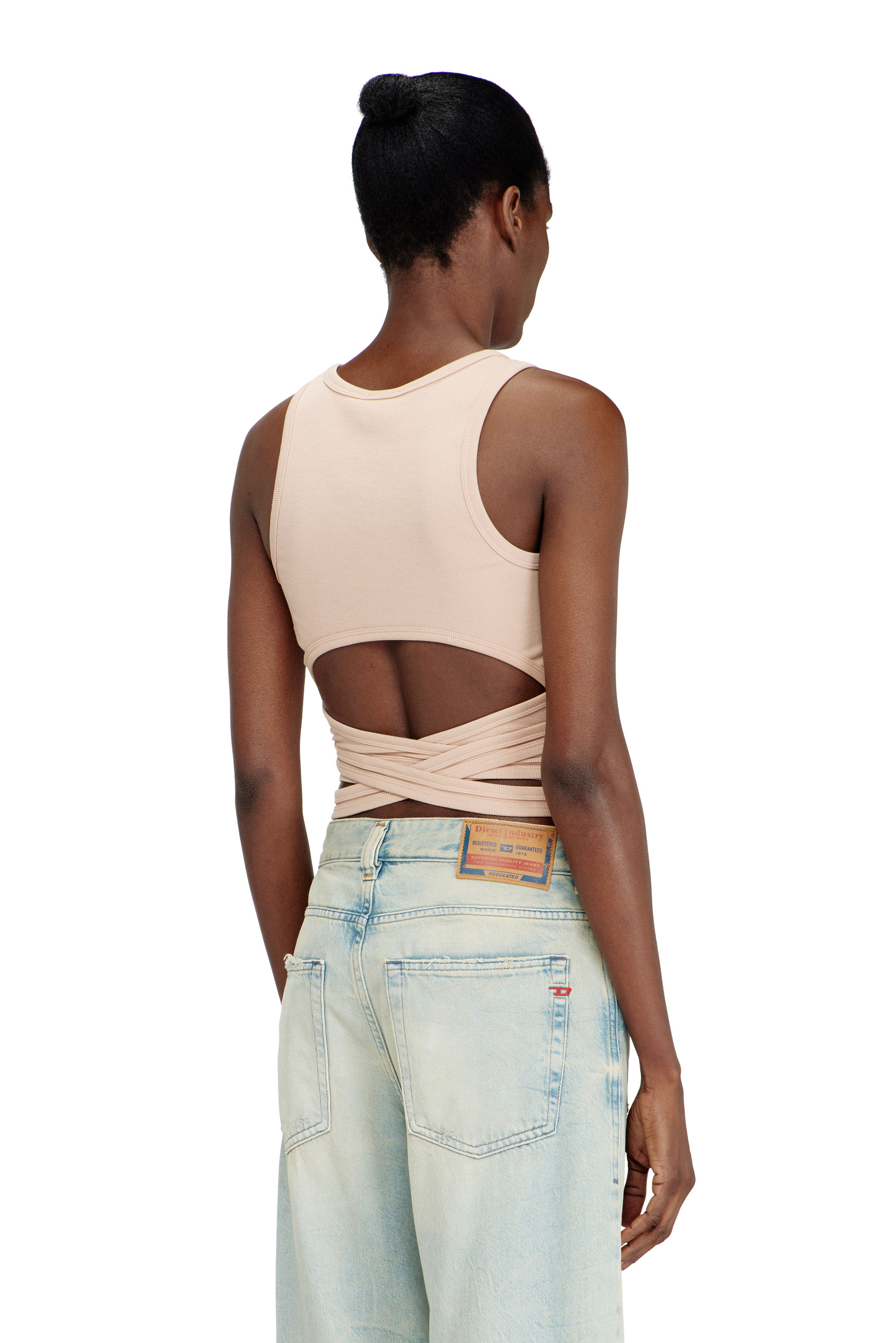 Diesel - T-ANKY-TAIL-S1, Crop top con dise&ntilde;o envolvente Mujer in Rosa - 3