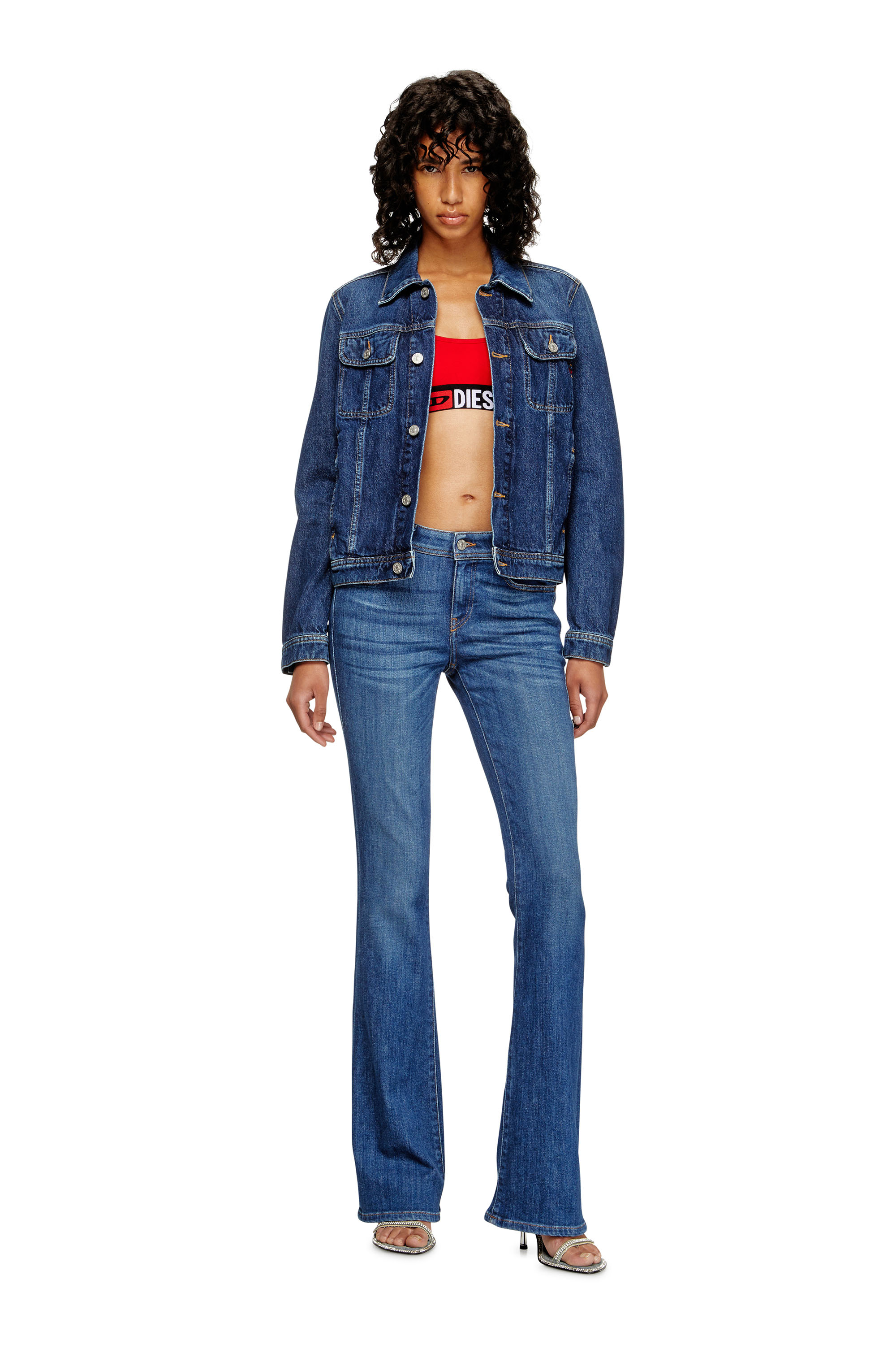 Diesel - UFSB-ORIBA, Bralette con banda con logotipo Mujer in Rojo - 1