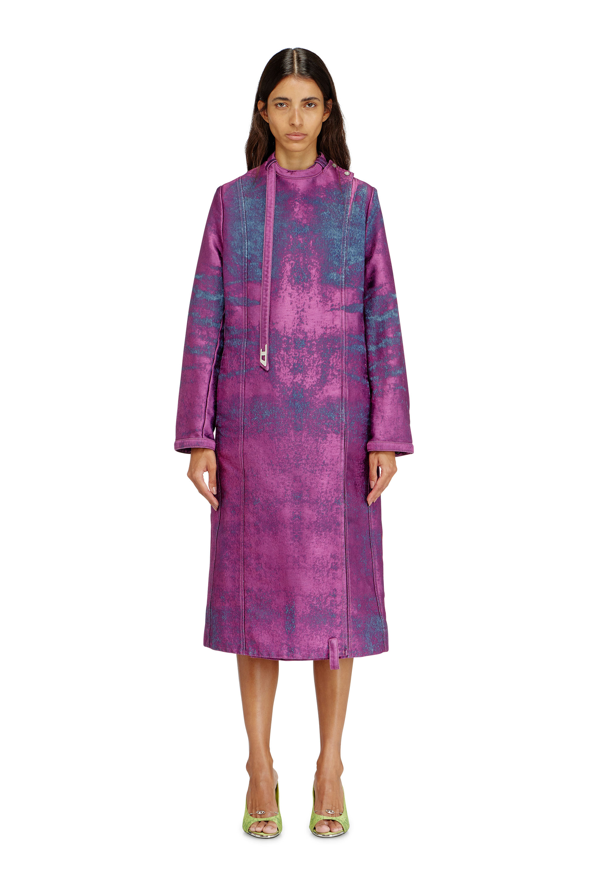 Diesel - DE-DELGAR-FSI, Abrigo de denim satinado de color Mujer in Morado - 2