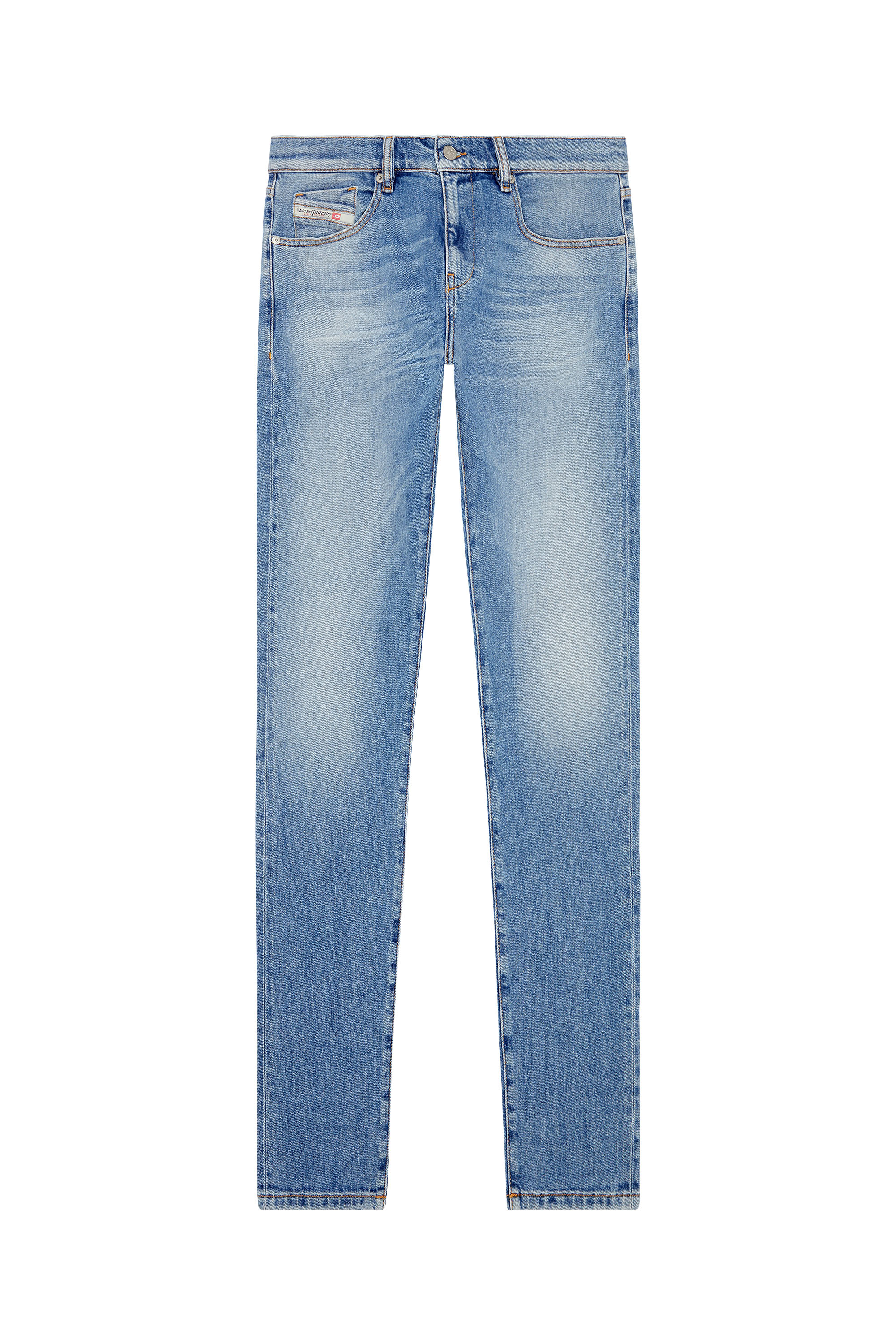 Diesel - 2019 D-Strukt 09F81 Slim Jeans, Azul medio - Image 5
