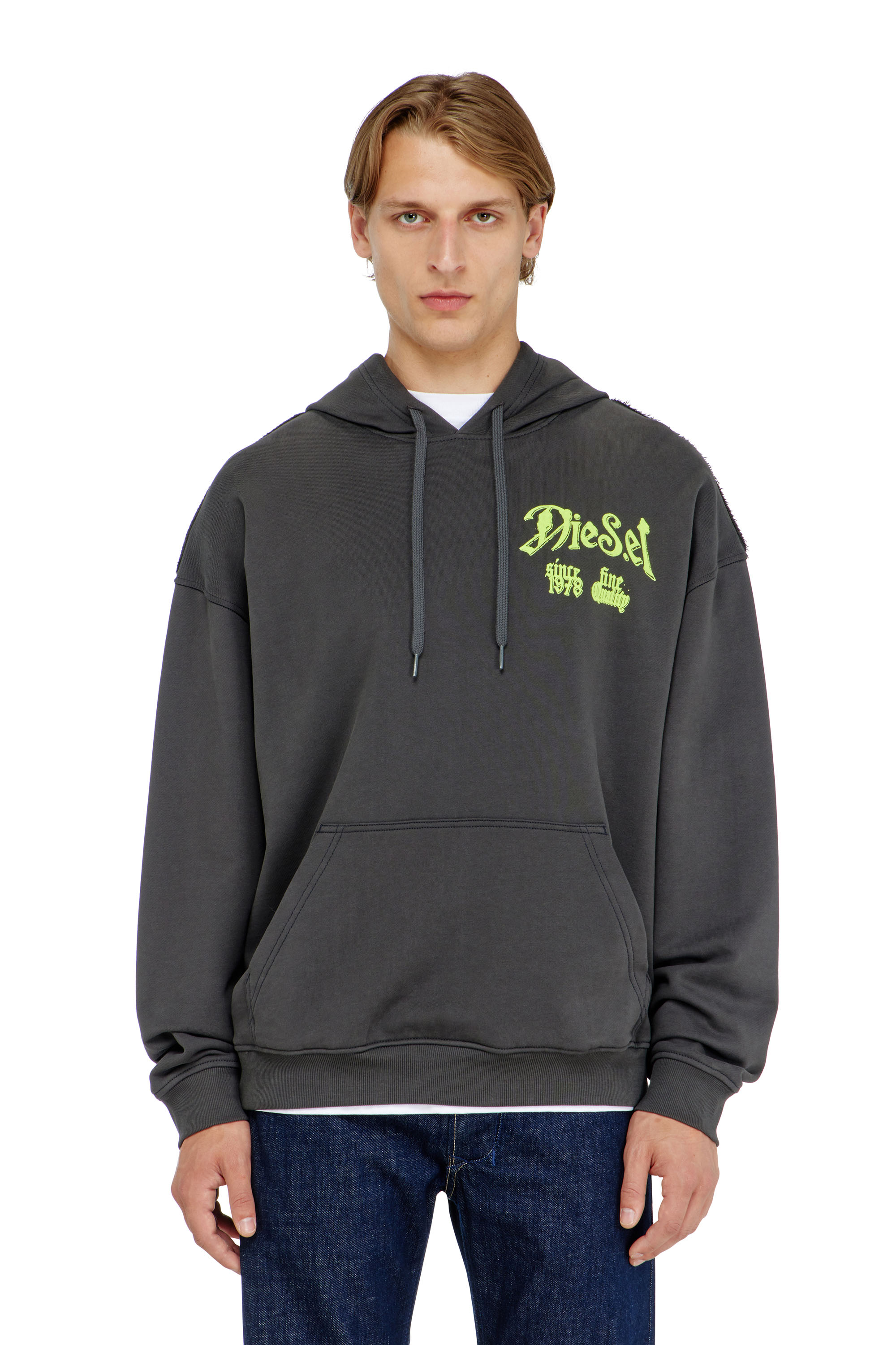 Diesel - S-BOXT-HOOD-AA2, Sudadera de algod&oacute;n con gr&aacute;ficos flocados Hombre in ToBeDefined - 1