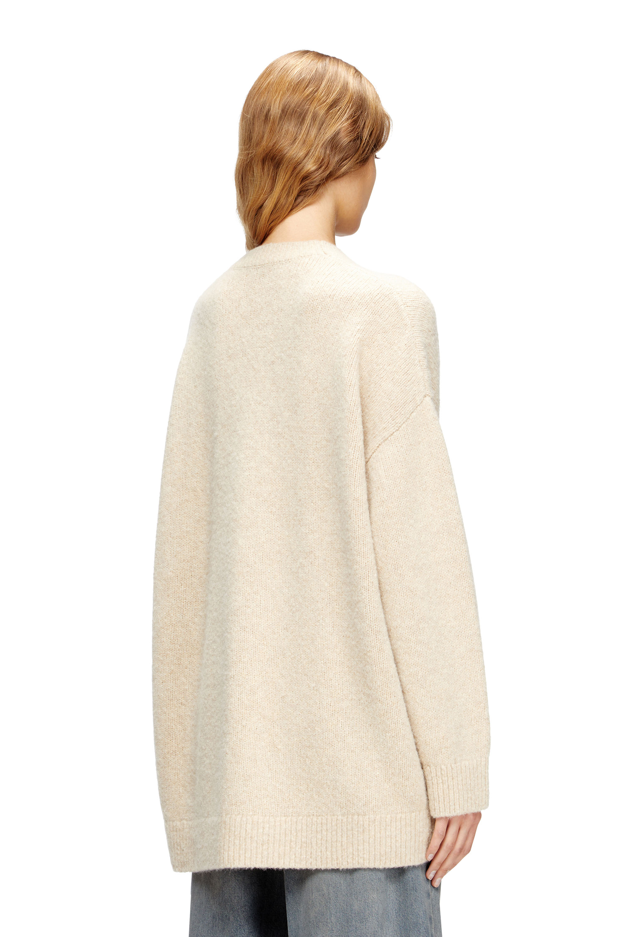 Diesel - M-AREELA, Cárdigan de mezcla de lana y alpaca Mujer in Beige - 4