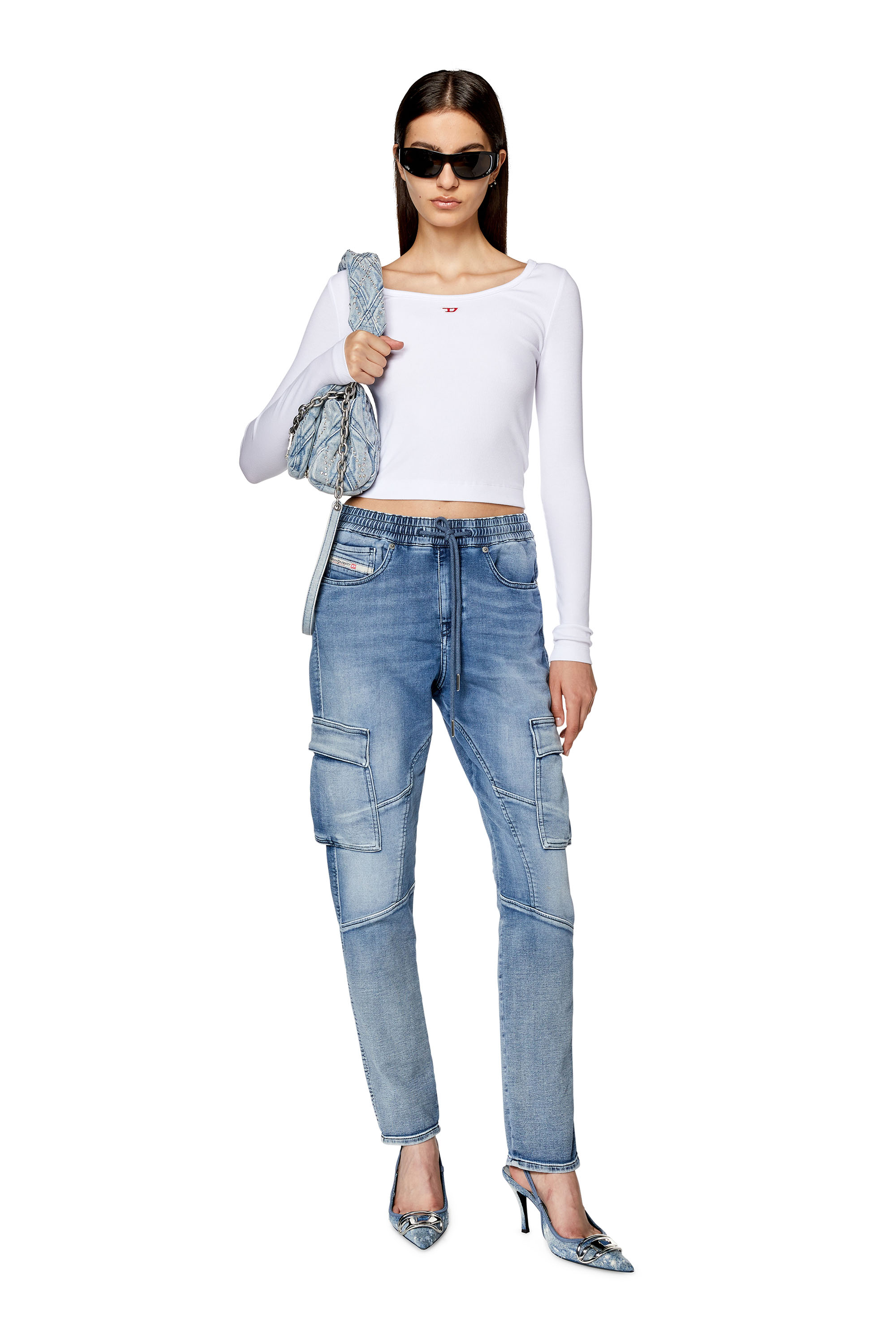 Diesel - Slim D-Ursy Track Denim 068FL, Azul medio - Image 2