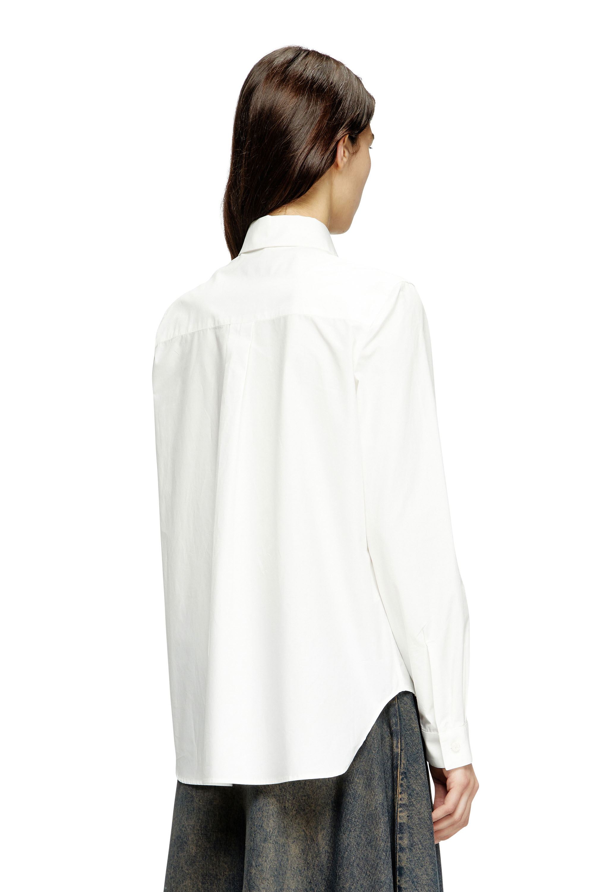 Diesel - C-RONOS, Camisa de popelina con parche Oval D Mujer in ToBeDefined - 4