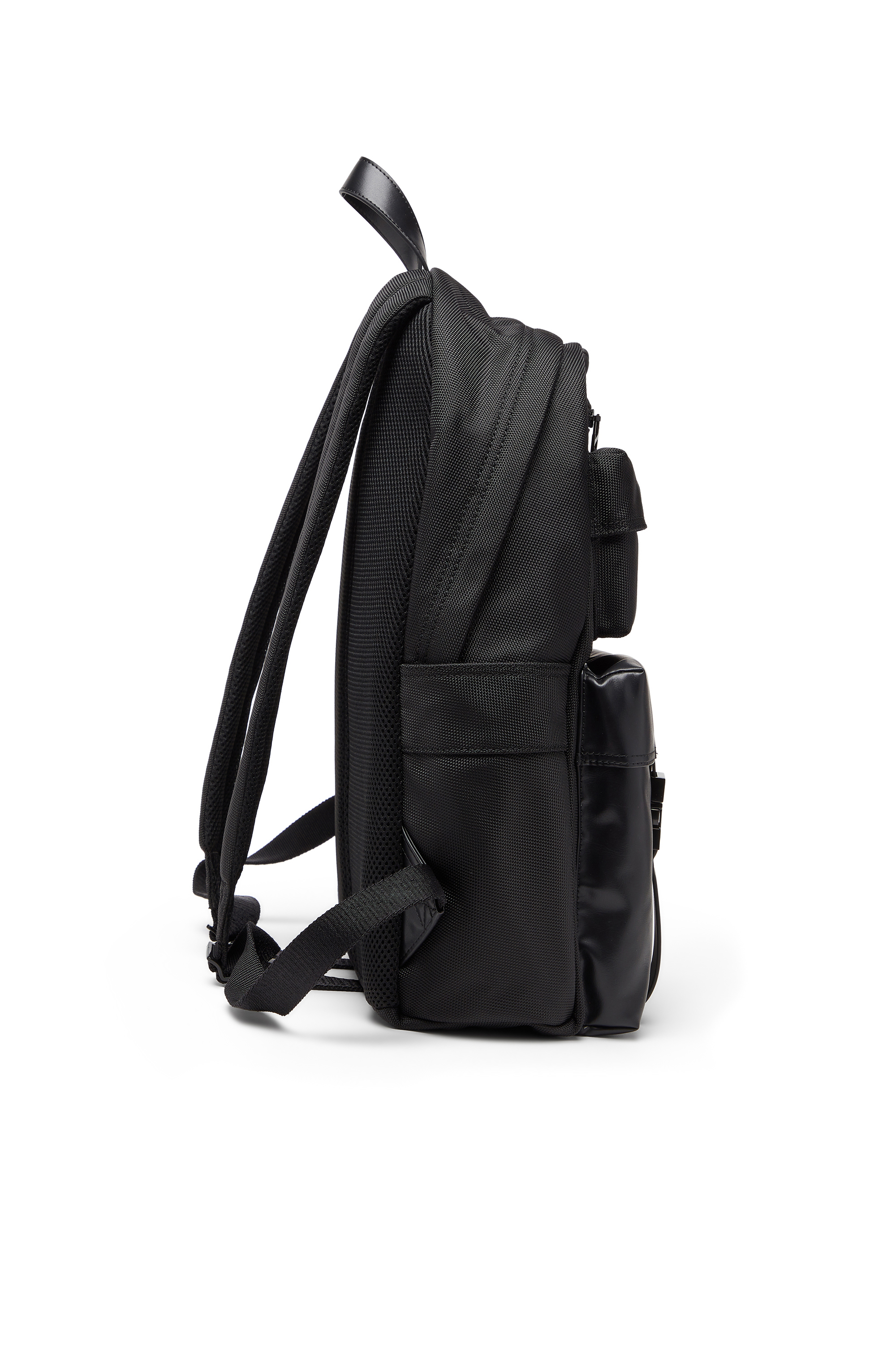 Diesel - MULTI-PKTS BACKPACK X, Multi-Pkts - Mochila de nailon con bolsillos frontales Unisex in Negro - 4