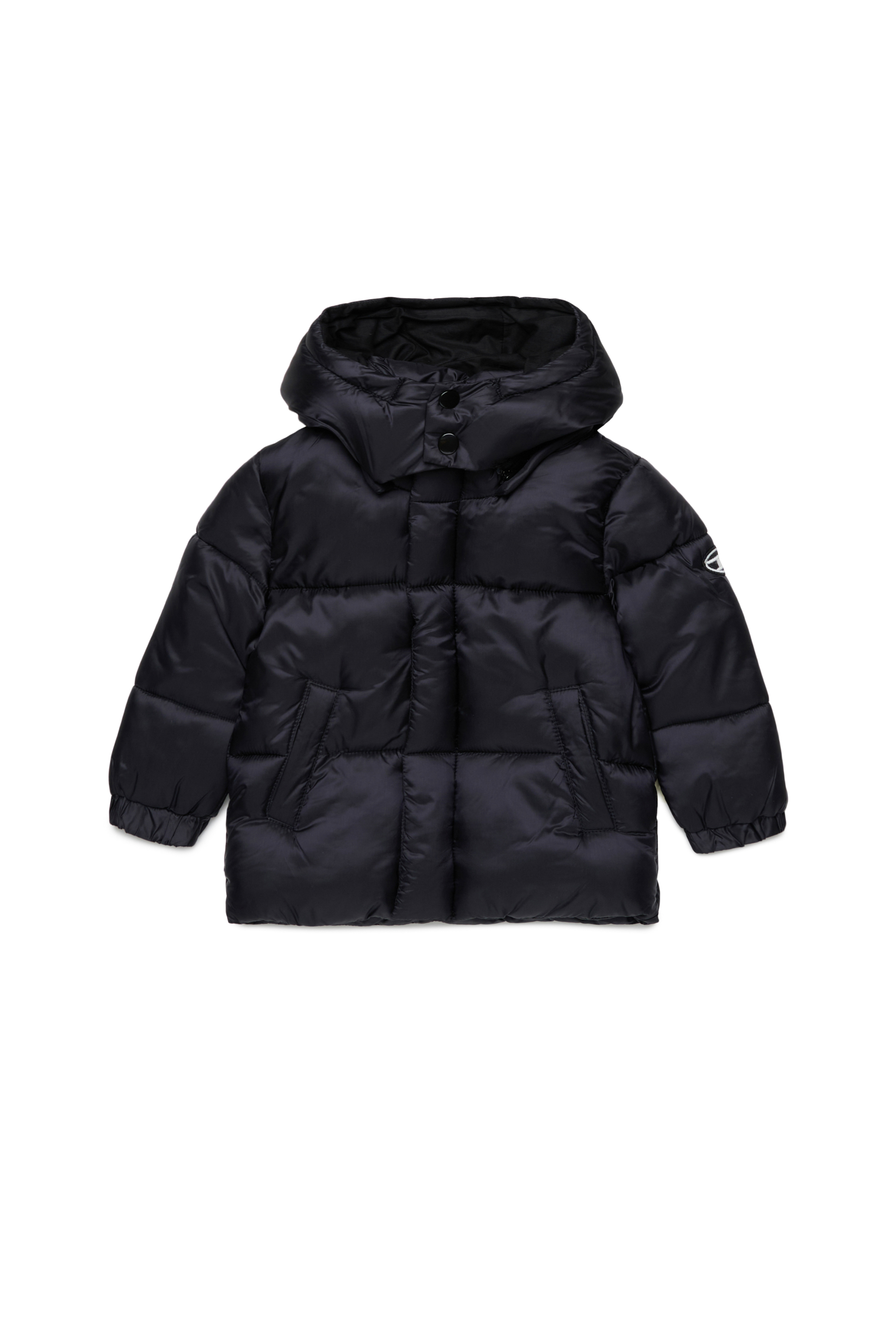 Diesel - JWROLFYSB, Unisex Chaqueta puffer con parche oval D in Negro - Image 1