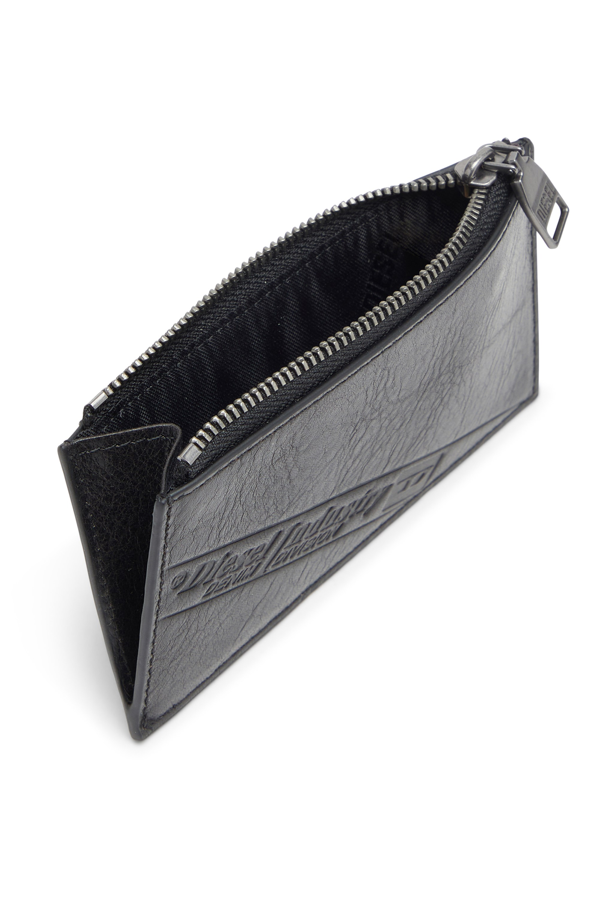 Diesel - FLAG-D CARD HOLDER III, Tarjetero de cuero con cierre de cremallera Hombre in Negro - 3