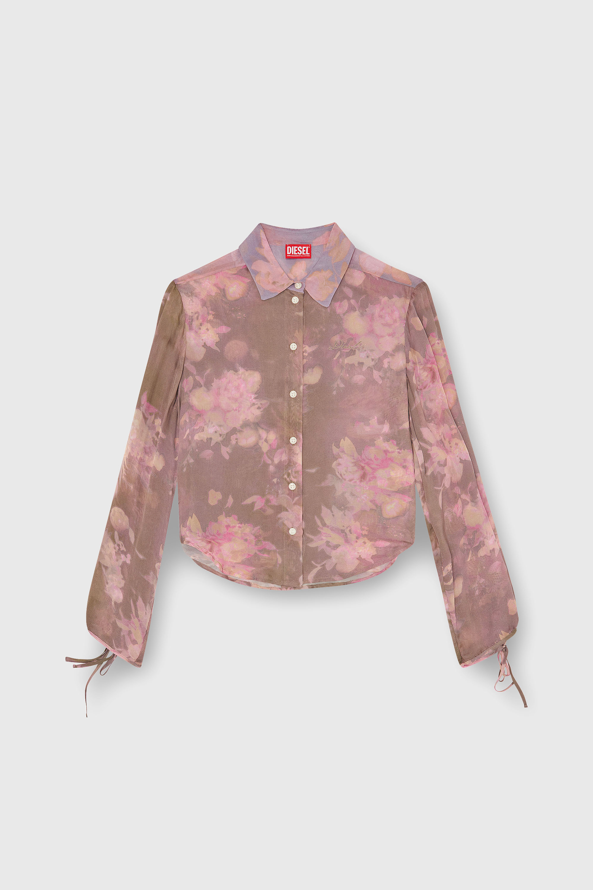 Diesel - C-LEVER, Camisa de gasa con estampado floral all-over Mujer in Multicolor - 2