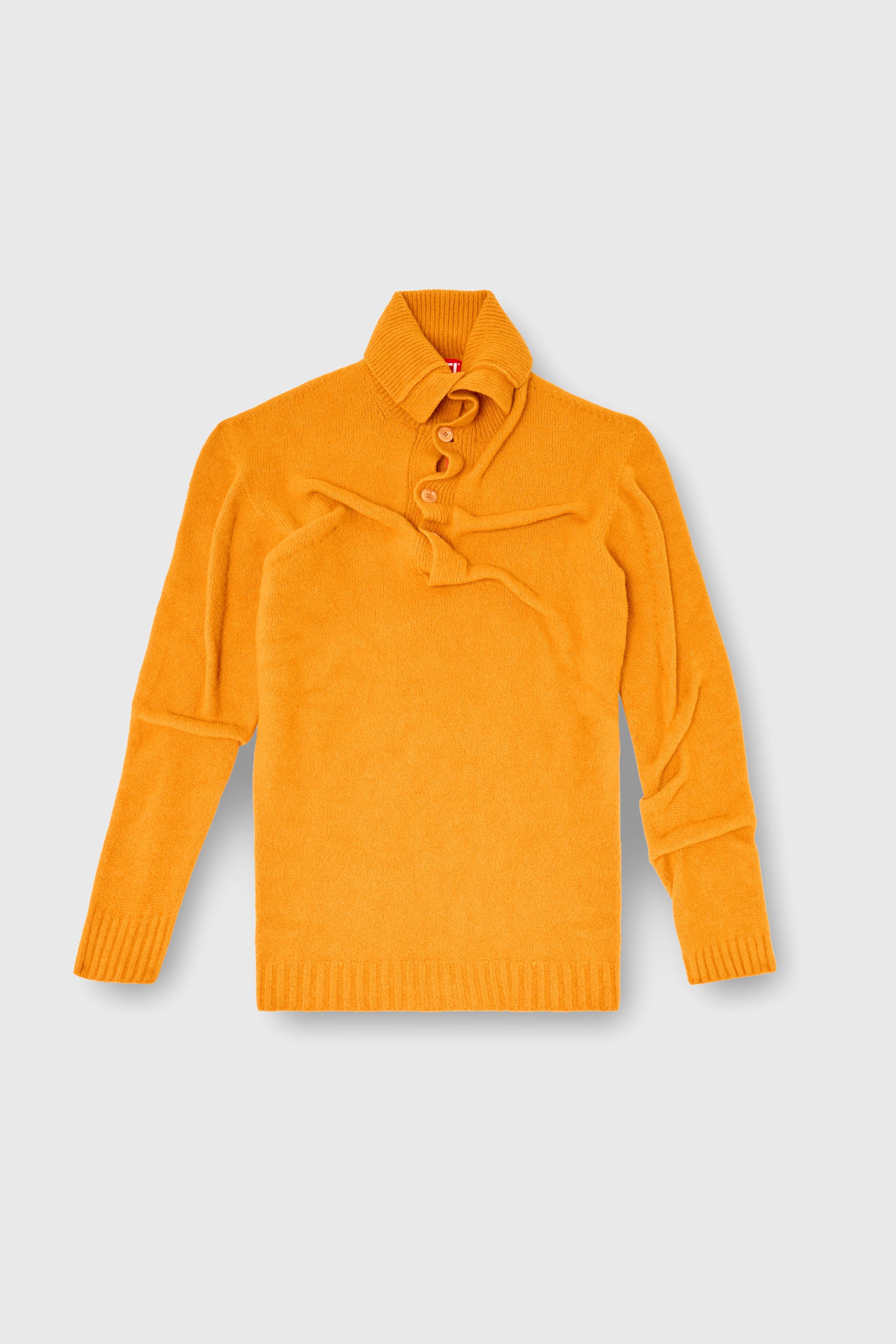 Diesel - K-ANDREW, Jersey con cuello de botones en punto hervido arrugado Hombre in Naranja - 2