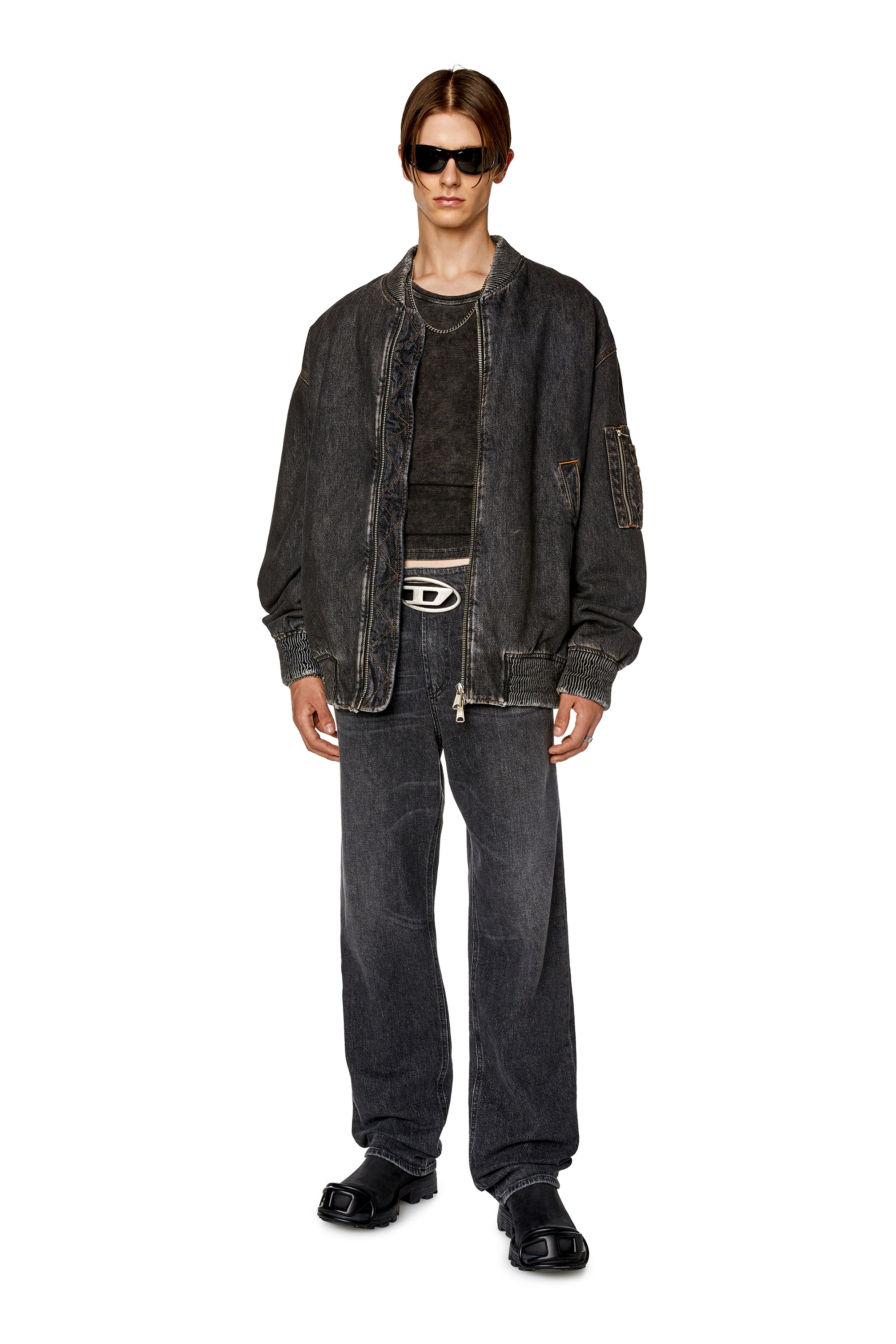 Diesel - 1955 D-Rekiv 0CKAH Straight Jeans, Negro/Gris oscuro - Image 5