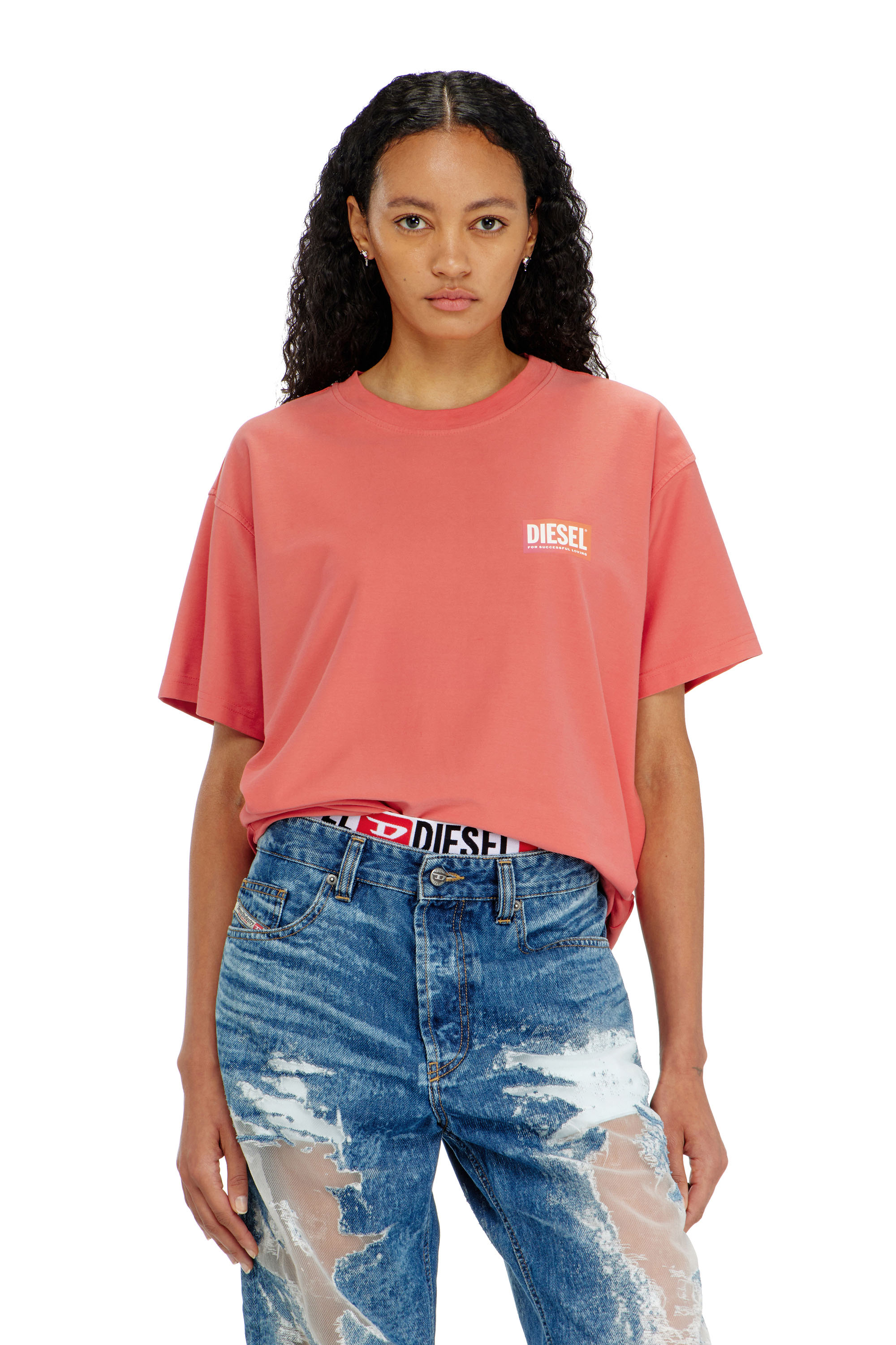 Diesel - PR-T-NORM-CHITIND-R, Camiseta con logo trasero transparente Unisex in Rojo - 1
