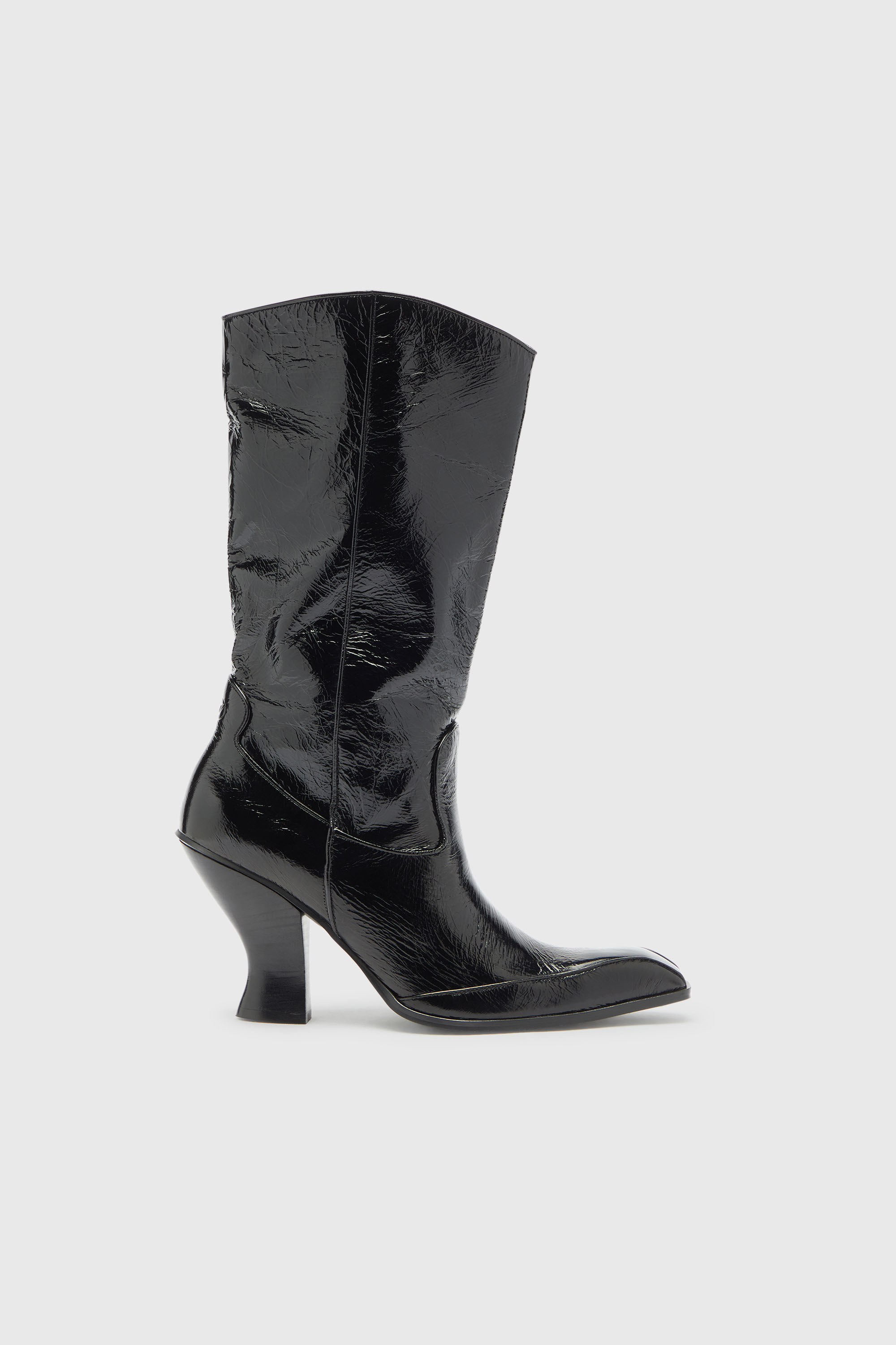 Diesel - D-LUFFY-75-TUBE, D-Luffy - Botas altas de charol Mujer in Negro - 1