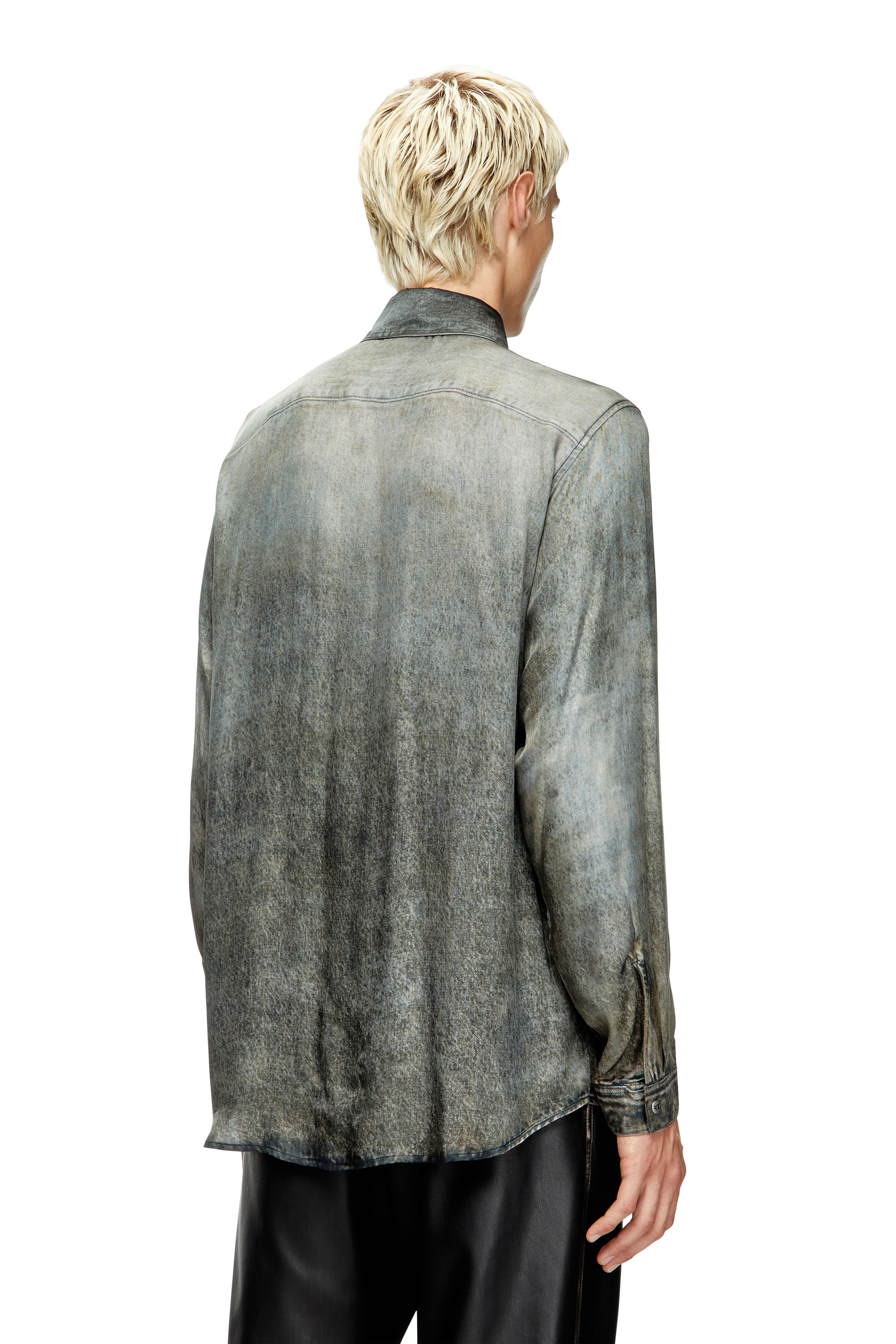 Diesel - S-SIMPLY-LKCT, Camisa de viscosa tipo denim Hombre in Negro - 4