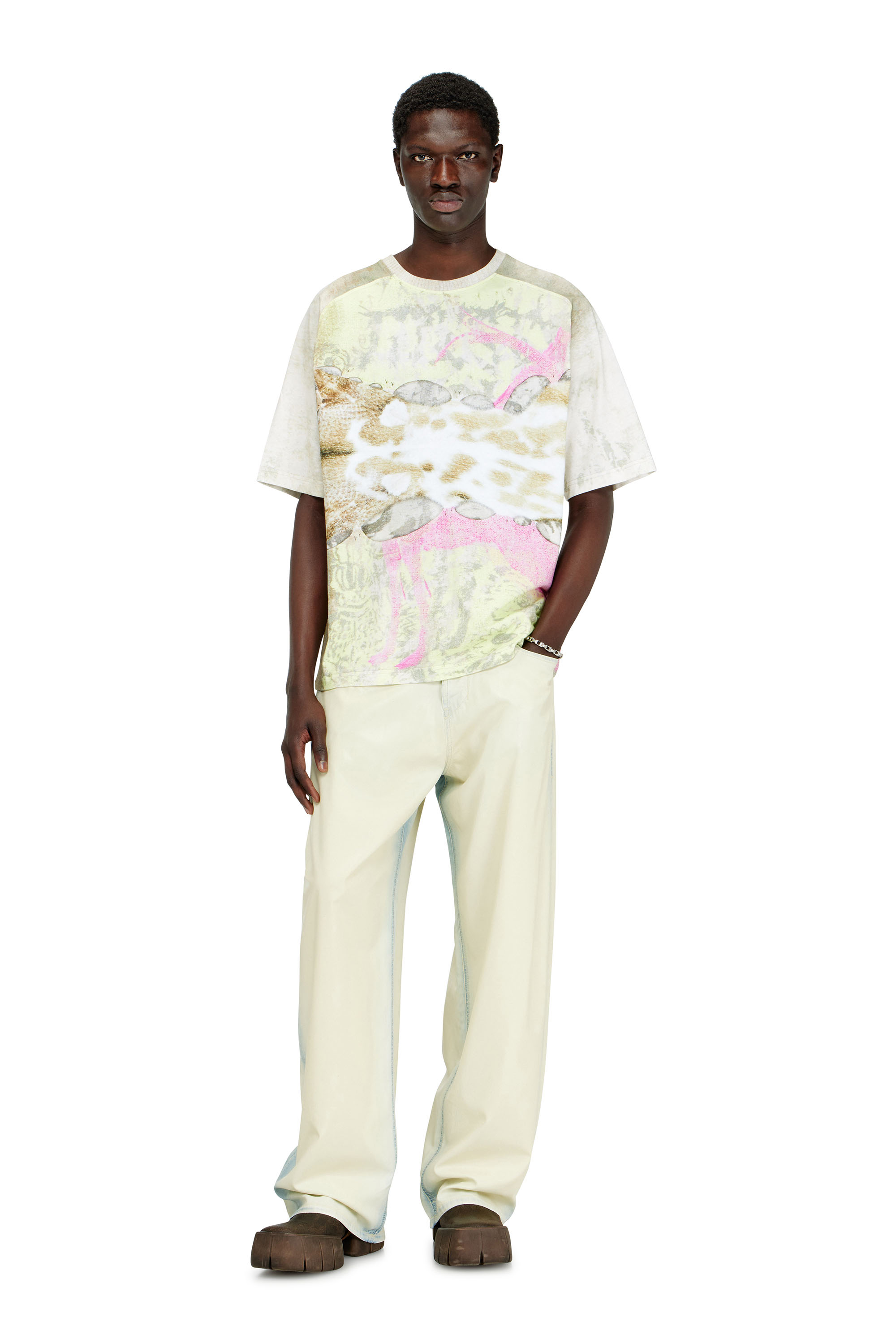 Diesel - T-CLINT, Camiseta con estampado animal Hombre in Gris - 2