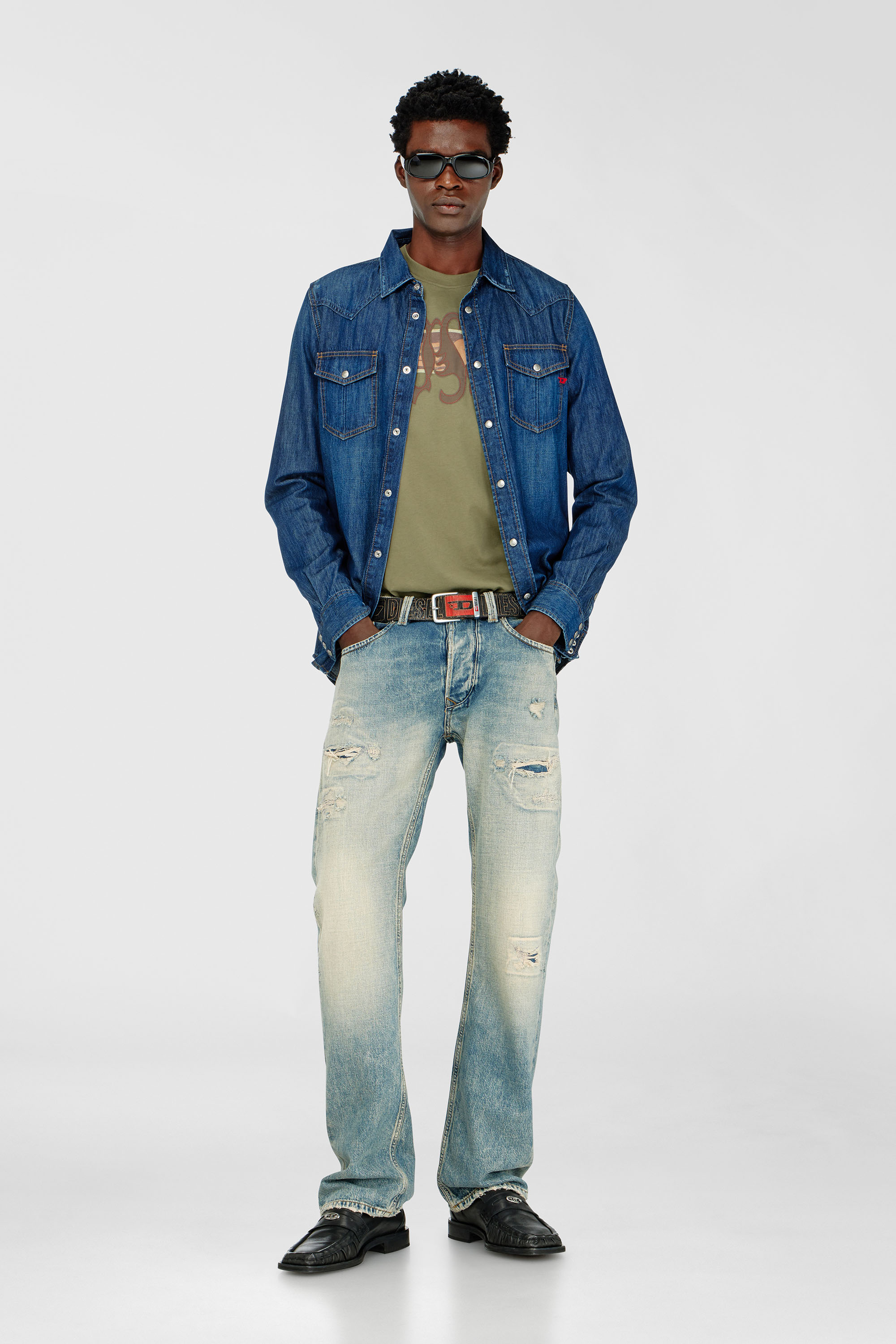 Diesel - D-VEGA, Sobrecamisa denim Hombre in Azul marino - 2