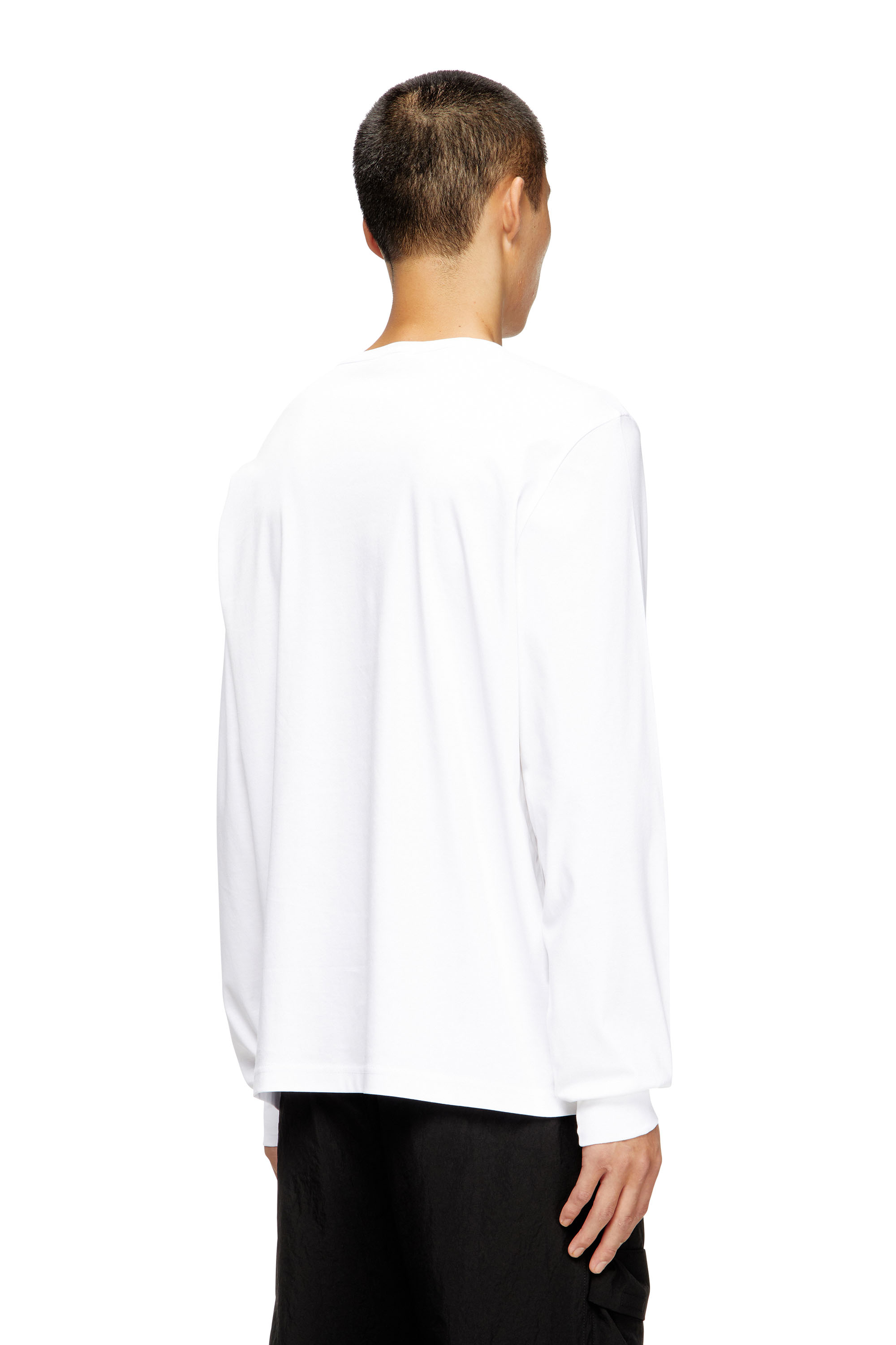 Diesel - T-MADJUST-LS-T1, Camiseta de algodón de manga larga Hombre in Blanco - 4