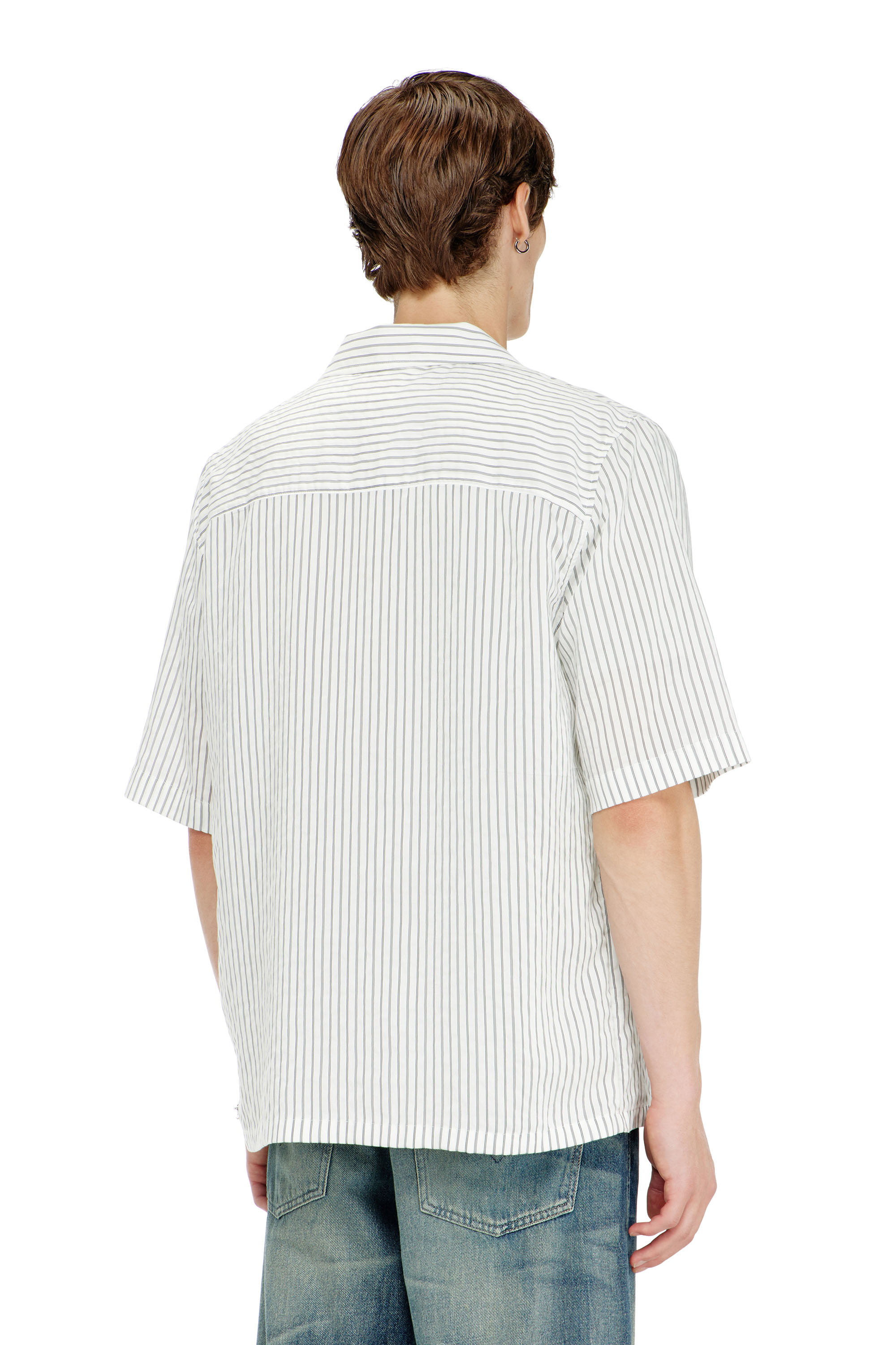 Diesel - S-MAC-EFBV, Camisa de manga corta en modal de rayas finas Hombre in Multicolor - 4