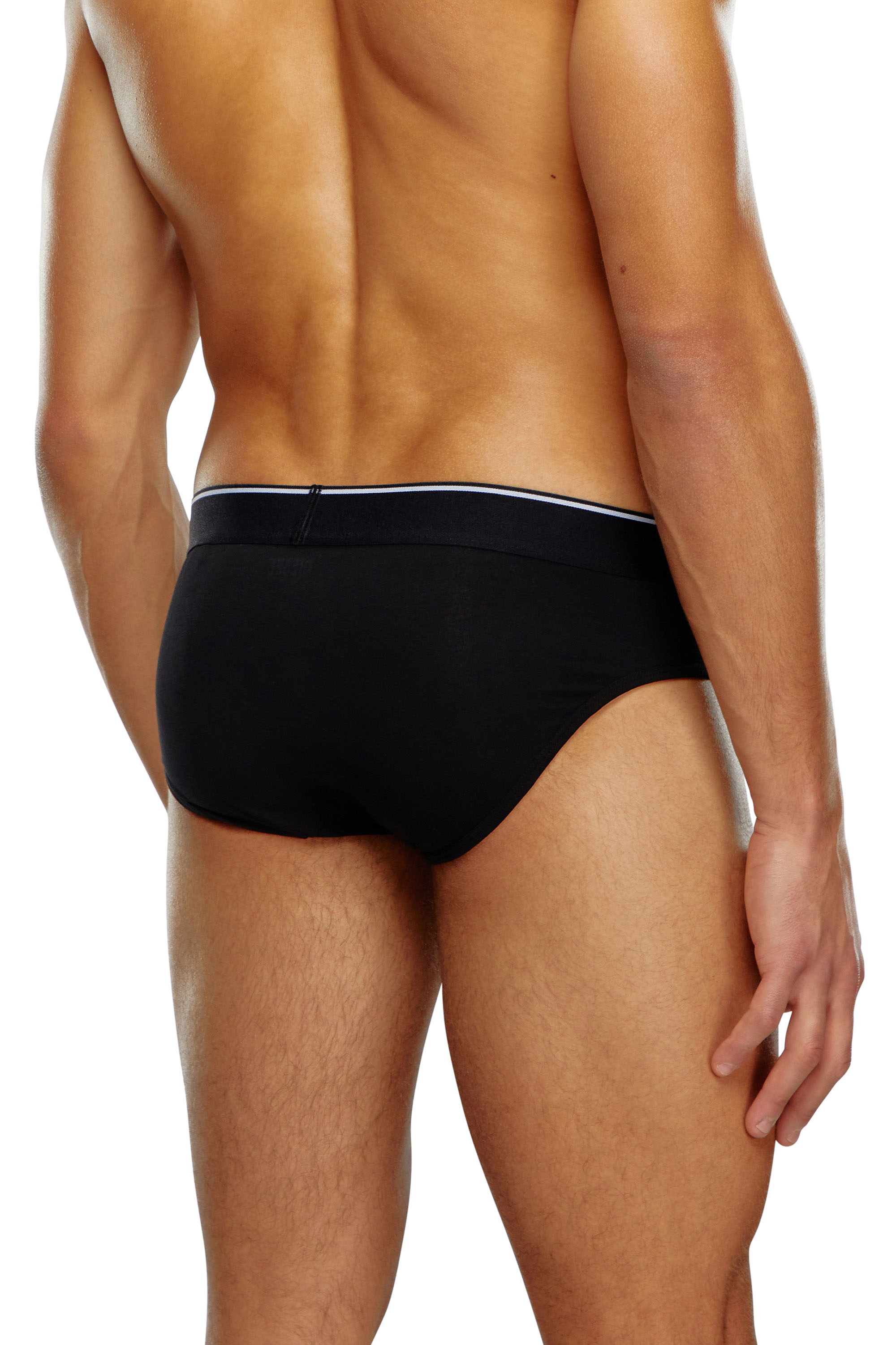 Diesel - UMBR-ANDRETHREEPACK, Paquete de tres slips lisos con logotipo Hombre in Negro - 4