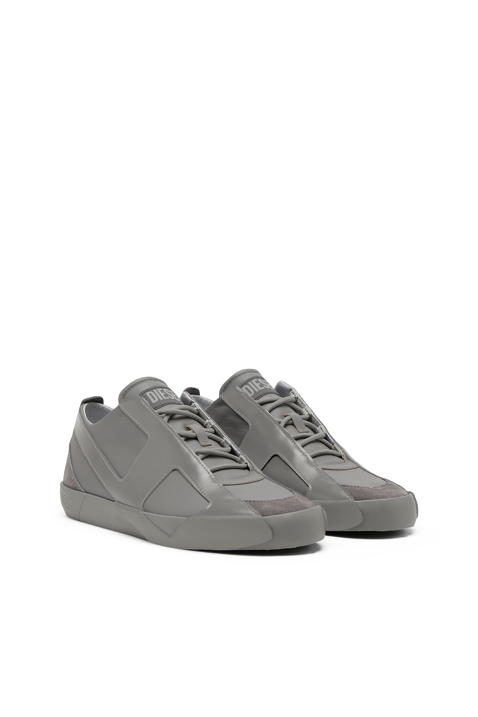 Diesel - S-SLANTE-D LOW, S-Slante-D-Deportivas de ante y cuero con logotipo D Hombre in Gris - 2