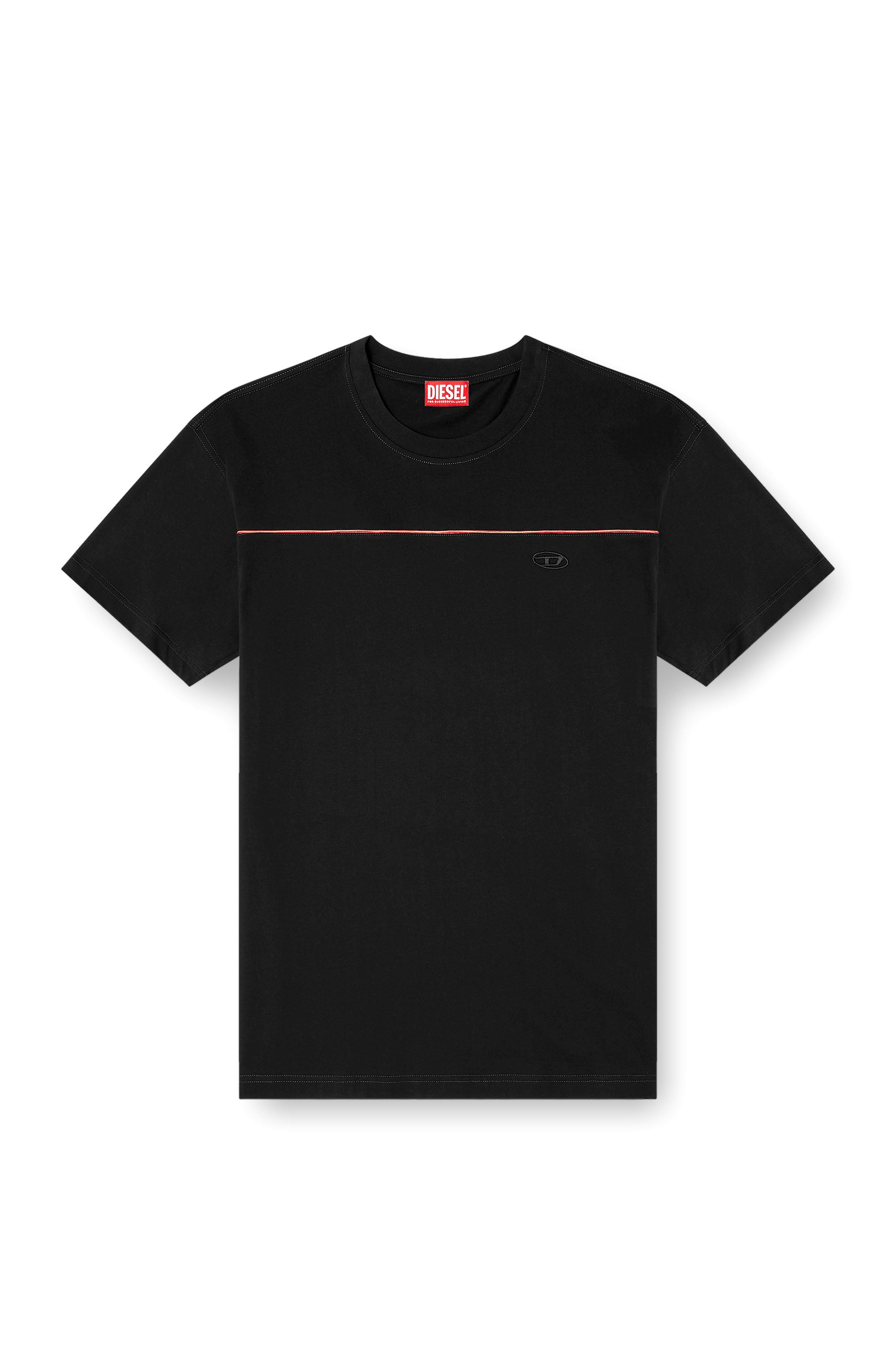 Diesel - T-NORM-PIPING, Camiseta con ribete en contraste Hombre in Negro - 3