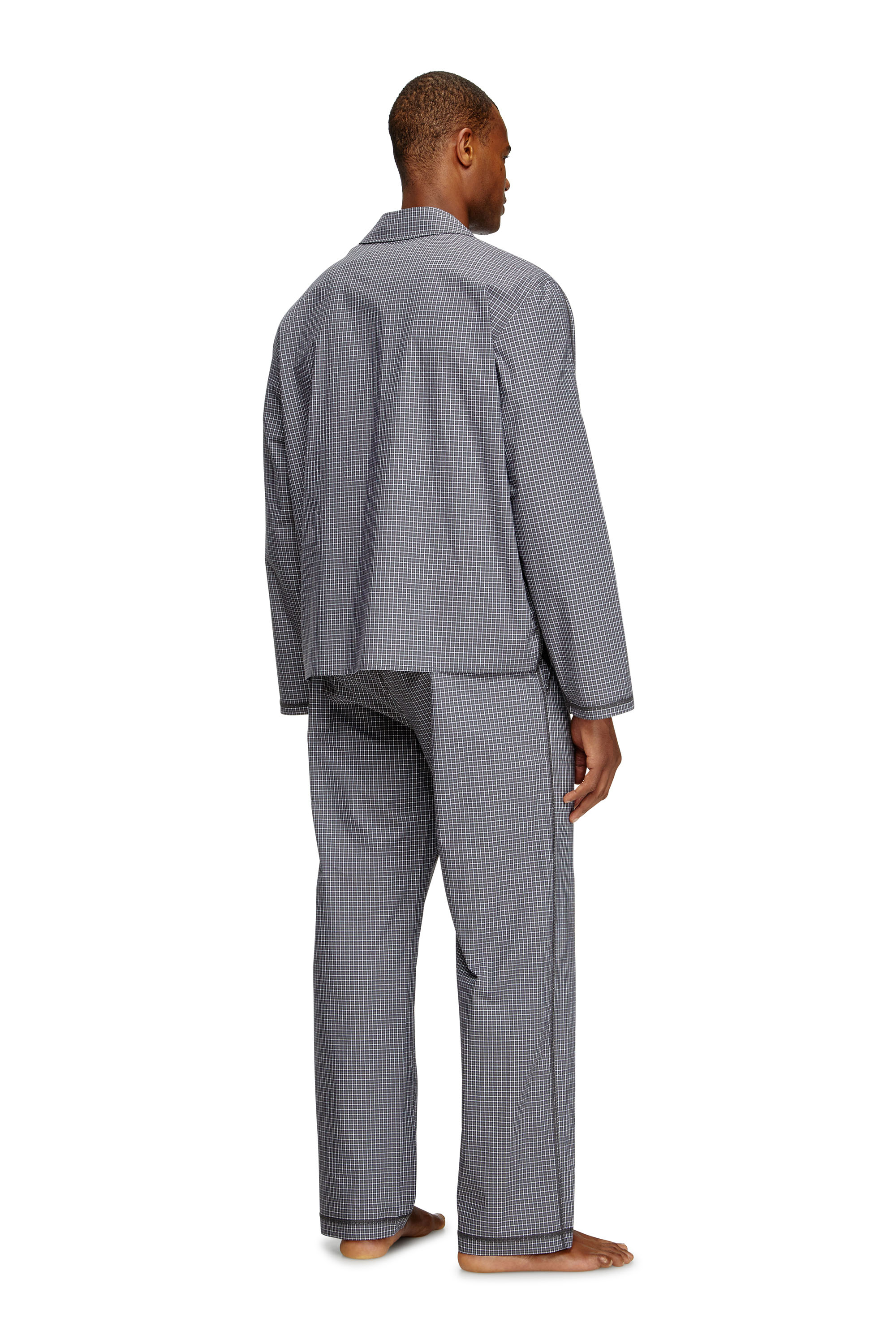 Diesel - SET-PAUL-D-CORE, Pijama de algodón a cuadros Hombre in Gris - 2