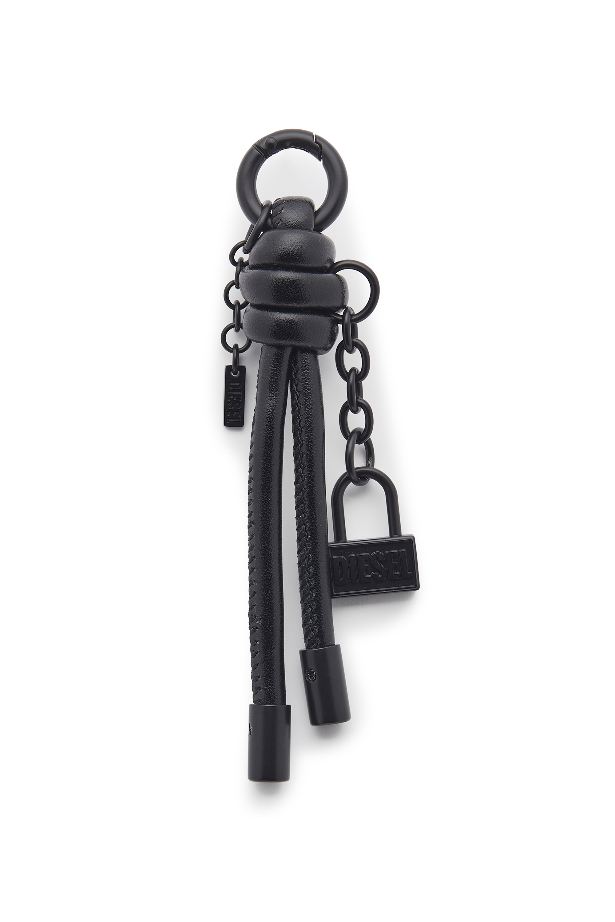 Diesel - CHARM-LOCK II, Llavero met&aacute;lico con detalle de candado Diesel Hombre in Negro - 1