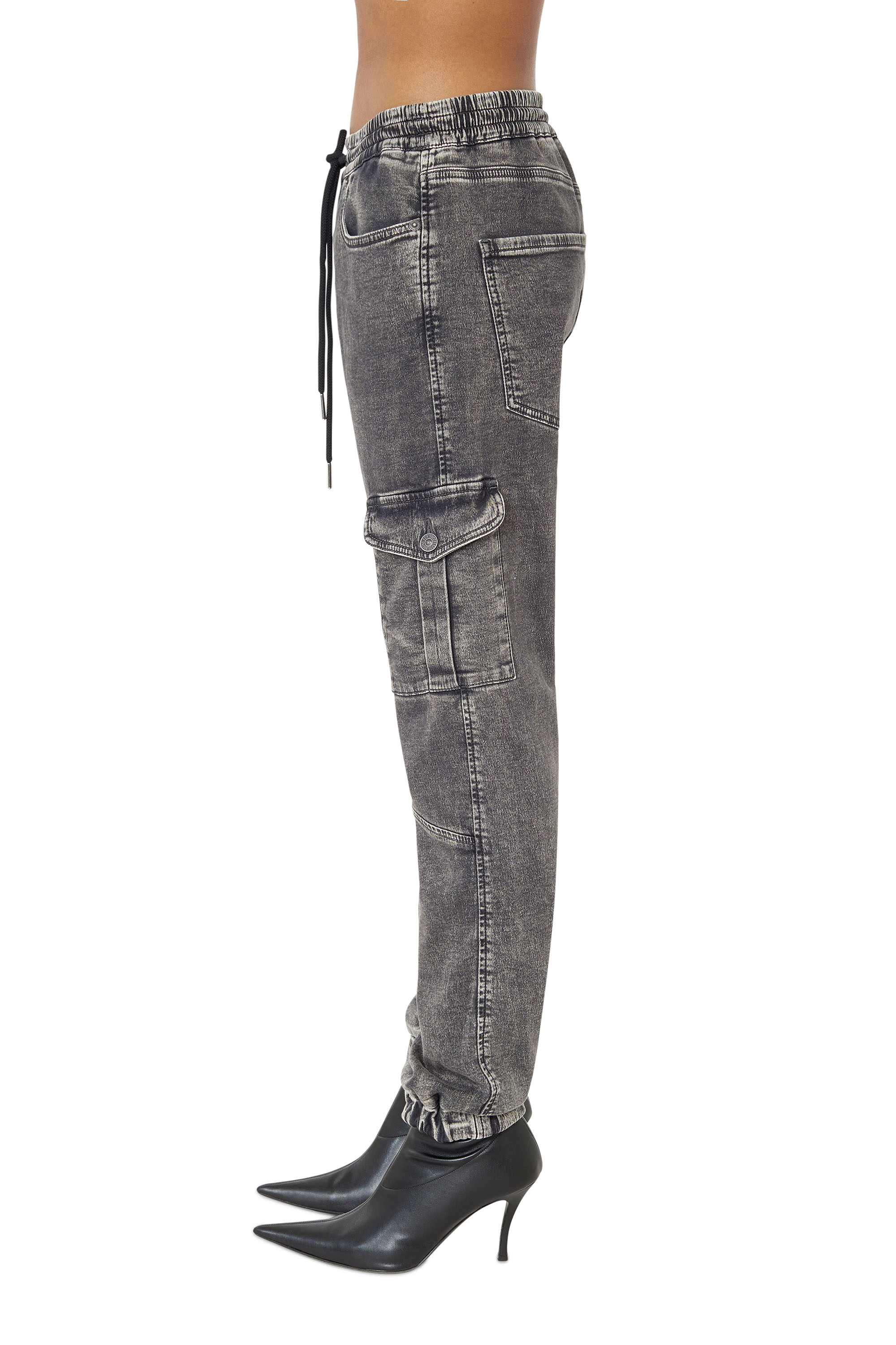 Diesel - D-Ursy Track Denim 069ZF Slim, Negro/Gris oscuro - Image 4