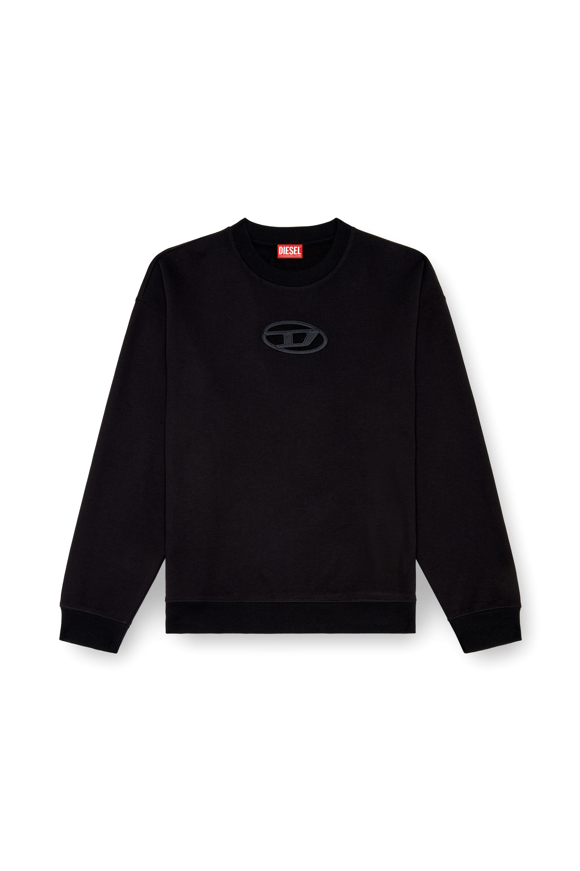 Diesel - S-BOXT-OD, Sudadera con logotipo Oval D recortado Hombre in Negro - 2