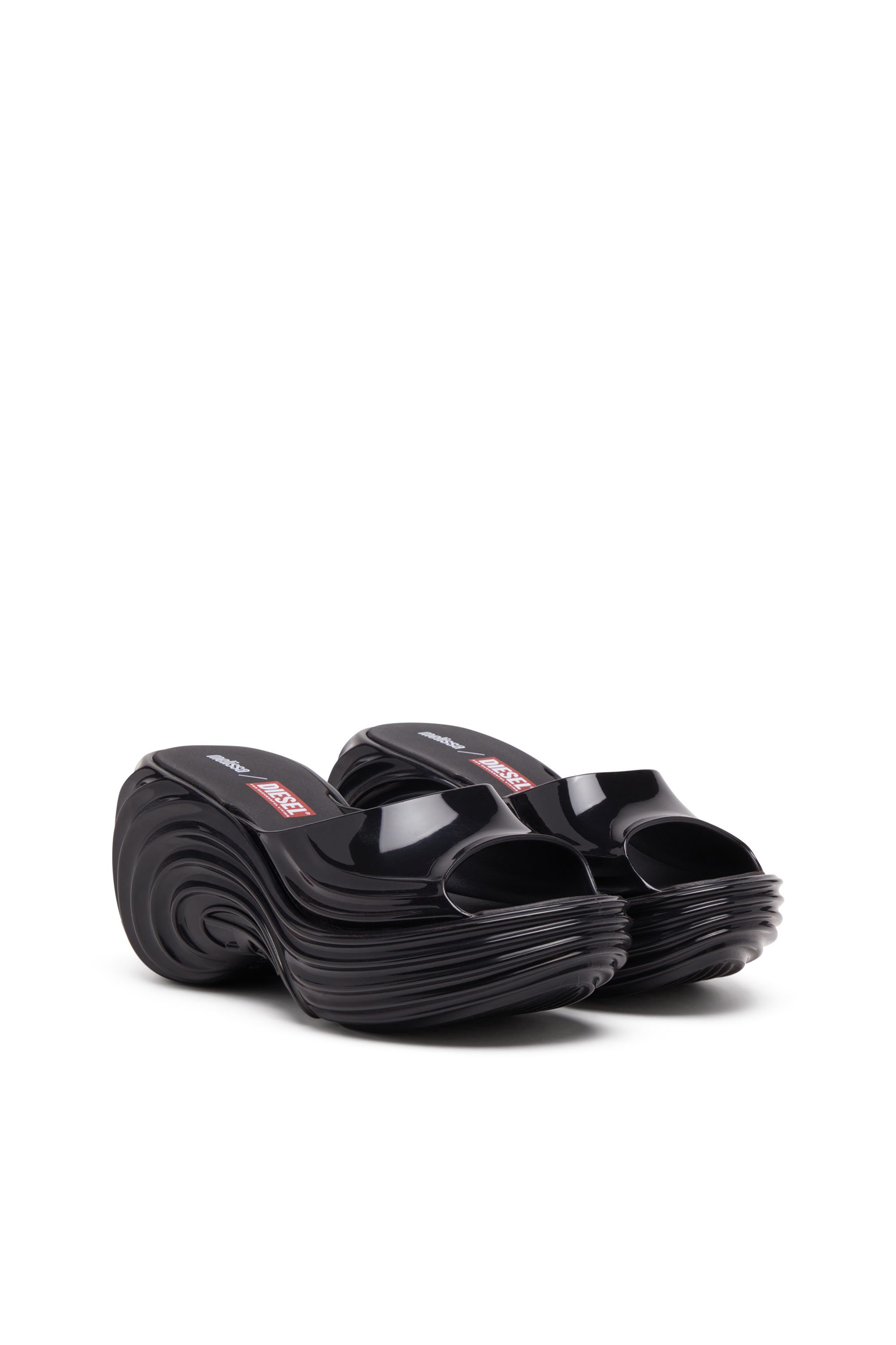 Diesel - MELISSA QUANTUM PLATFORM, Zueco de plataforma en Melflex&reg; Mujer in Negro - 3