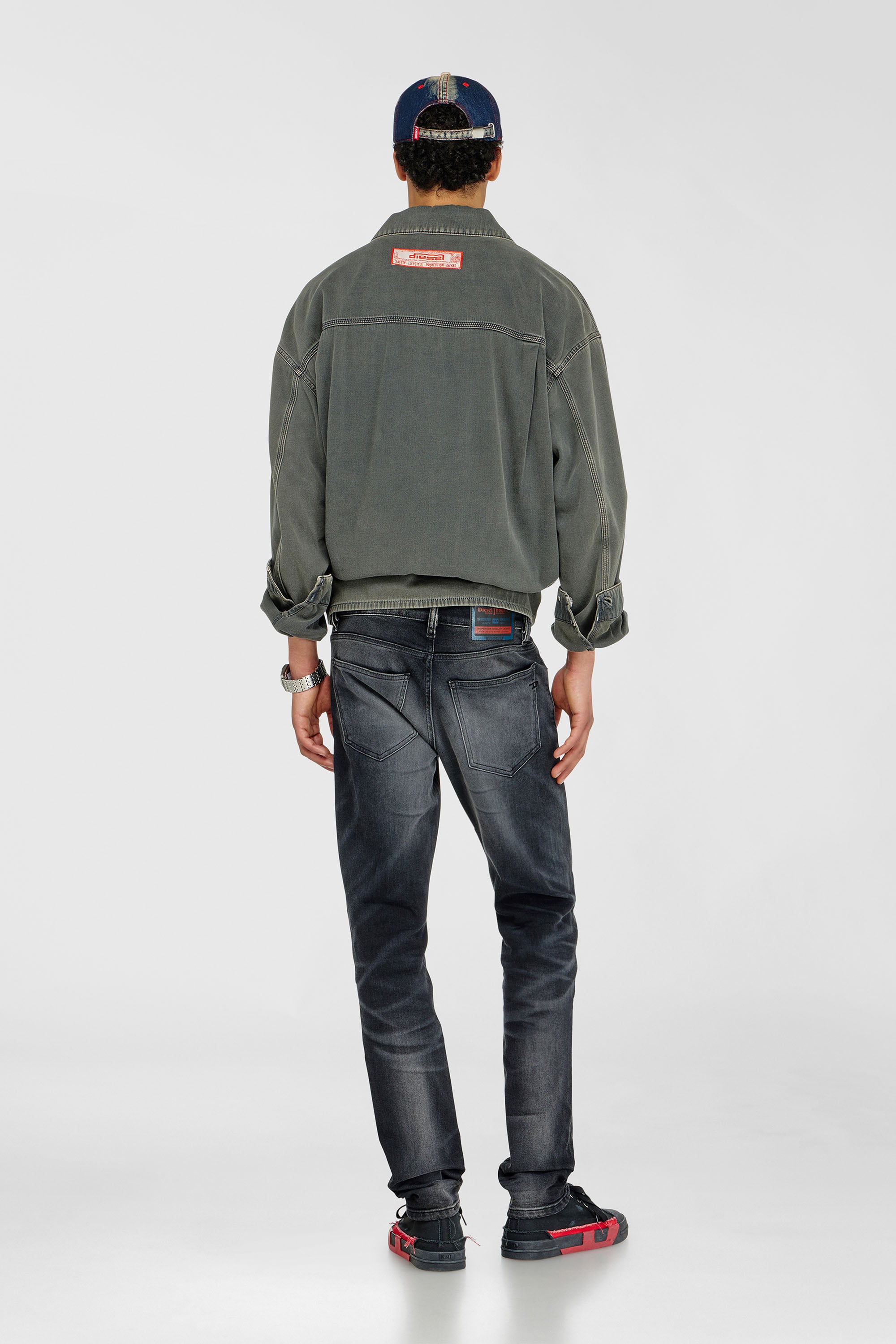 Diesel - Man's Slim Jeans 2019 D-Strukt 09P38, Black/Dark grey - 3