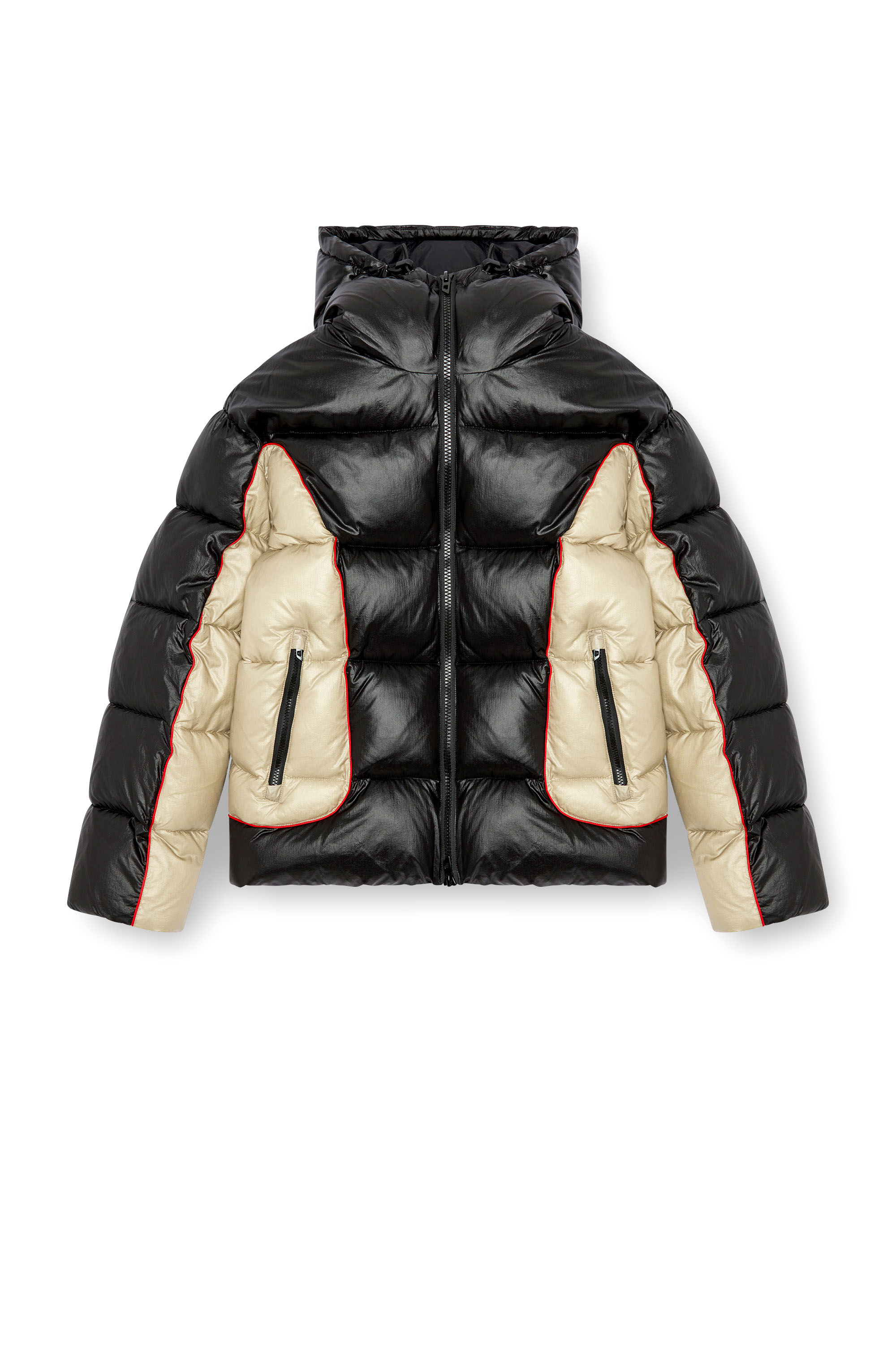 Diesel - W-OSTEND, Chaqueta puffer con capucha de ripstop brillante Hombre in Multicolor - 3