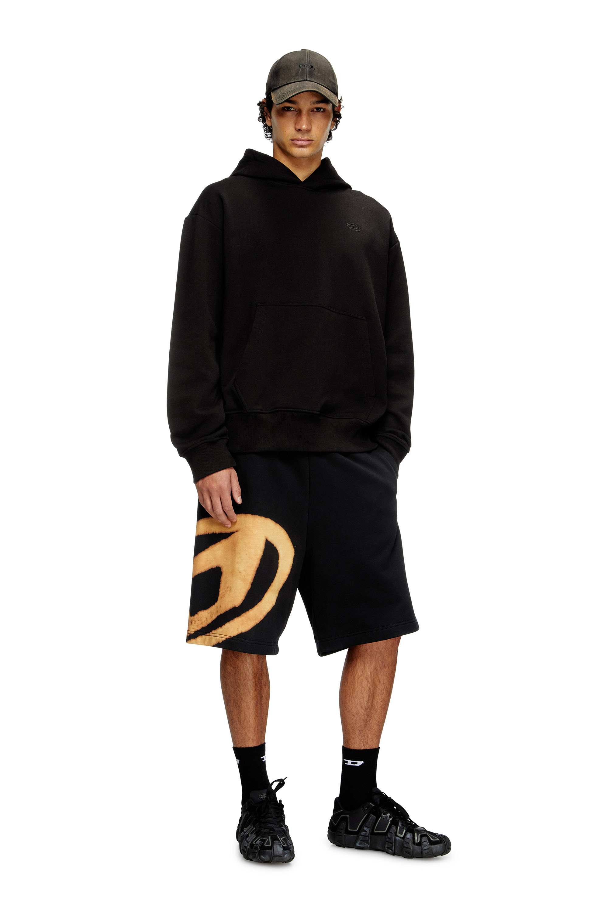 Diesel - P-CROW-BLEACH, Pantalones cortos deportivos con logotipo descolorido Hombre in Multicolor - 2