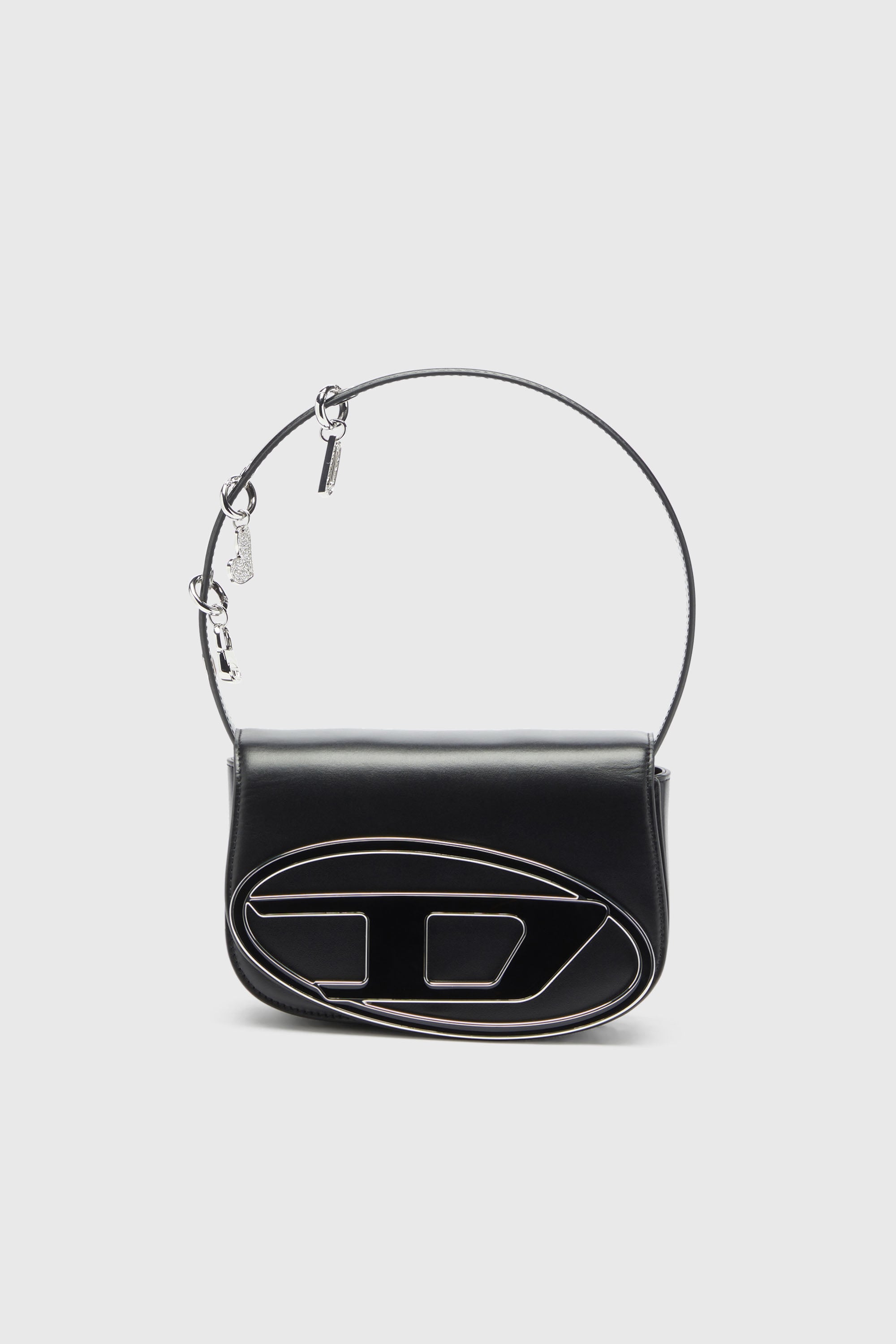 Diesel - 1DR, 1DR -Bolso de hombro de piel ic&oacute;nico con charms en el asa Mujer in Negro - 1