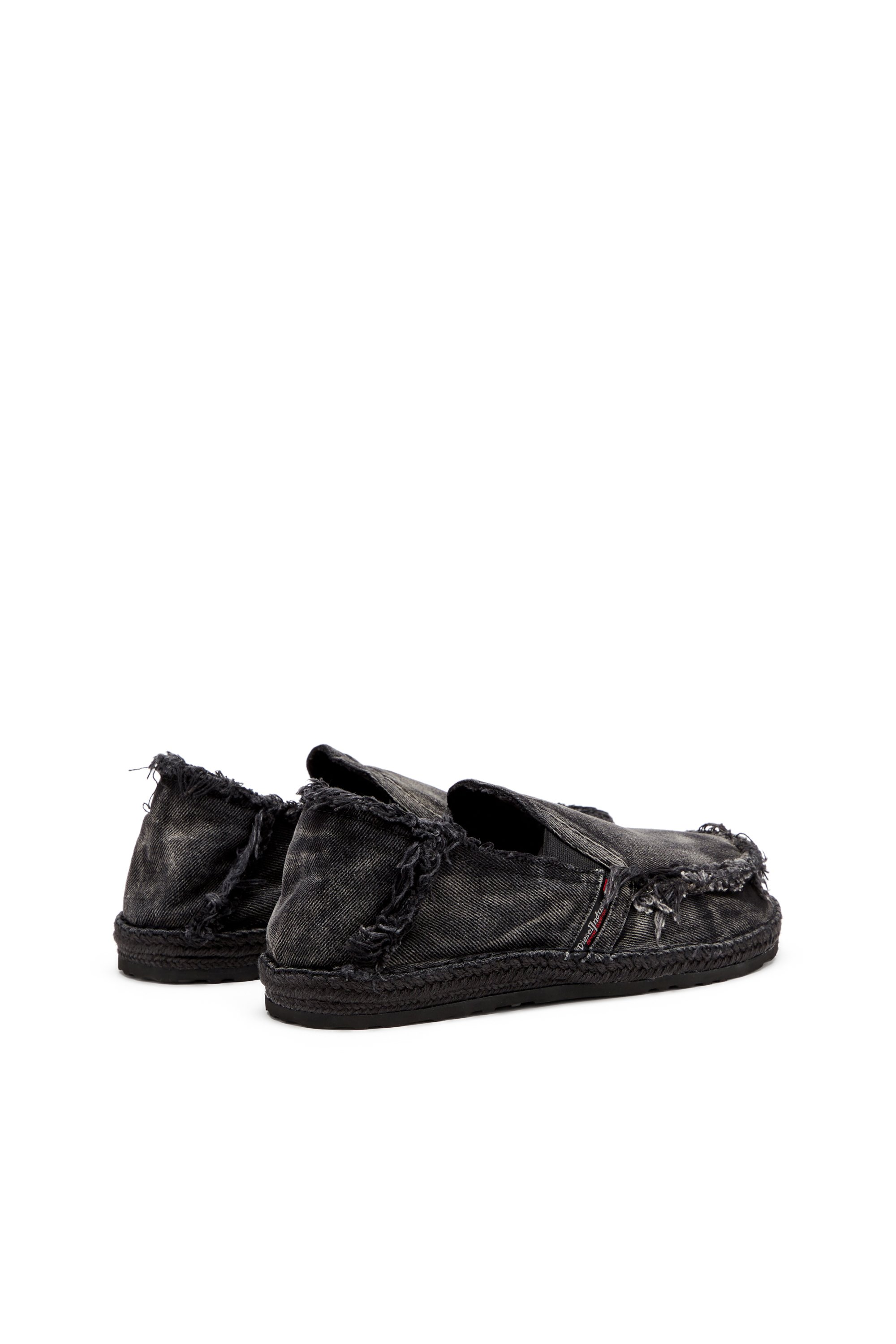 Diesel - D-LUKAS ESP, Man's Espadrille loafers in distressed denim in Black - 4