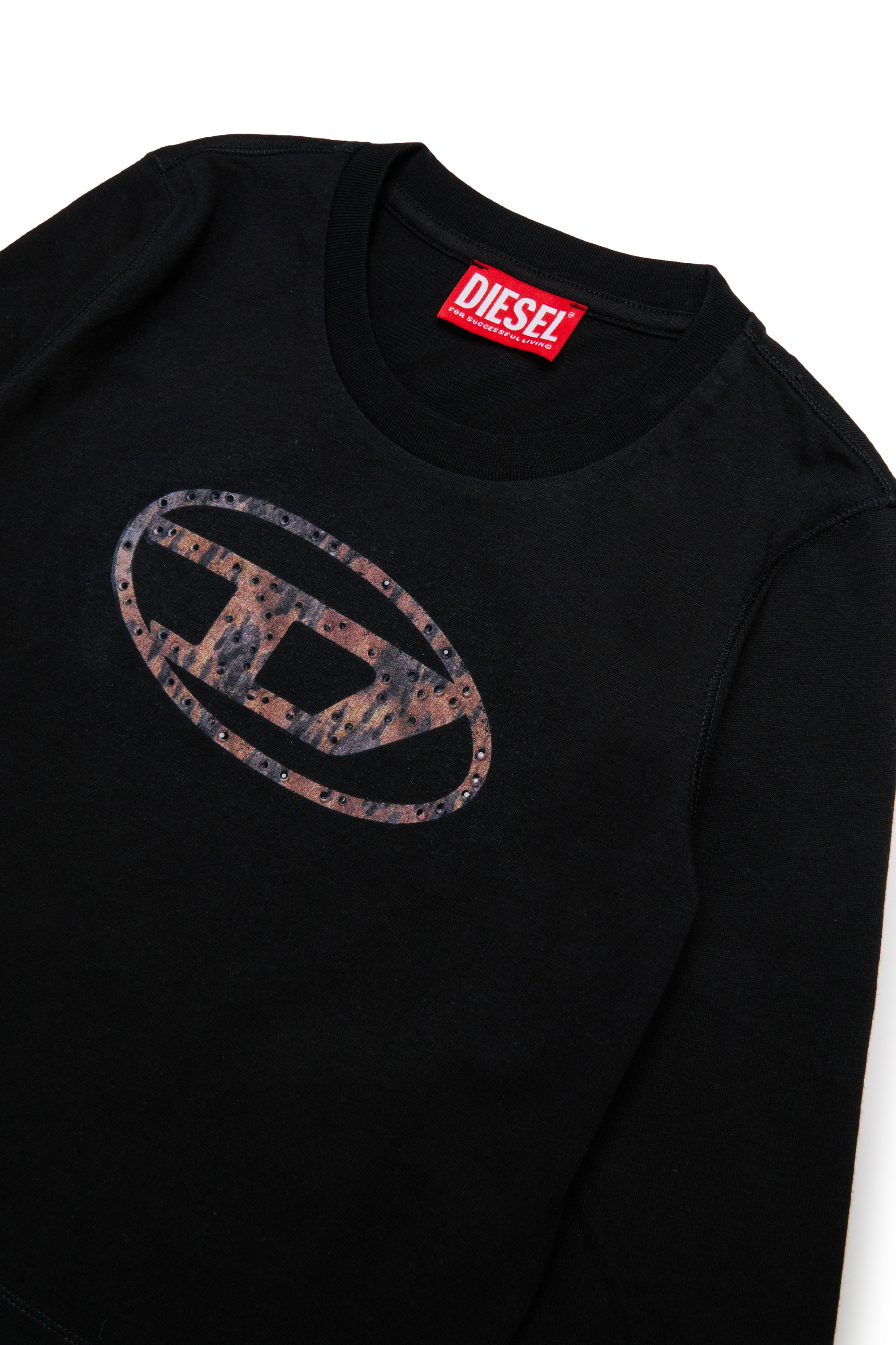 Diesel - TDOLSY, Camiseta de manga larga de algodón Mujer in Negro - 3