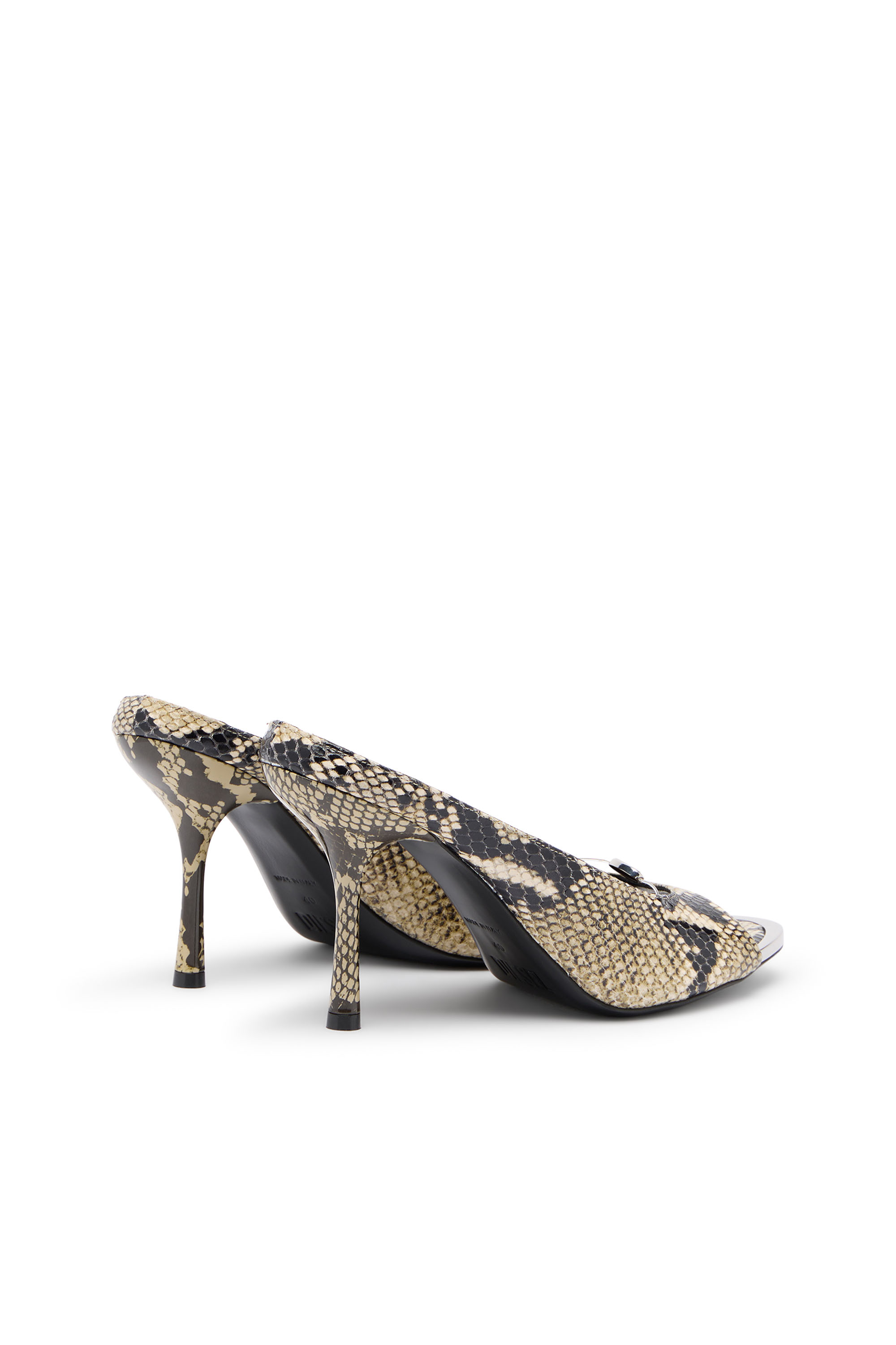 Diesel - D-DIAM'S SA 90, D-Diam&rsquo;s-Mule de cuero alta con lavado oscuro y D Oval flotante Mujer in ToBeDefined - 3