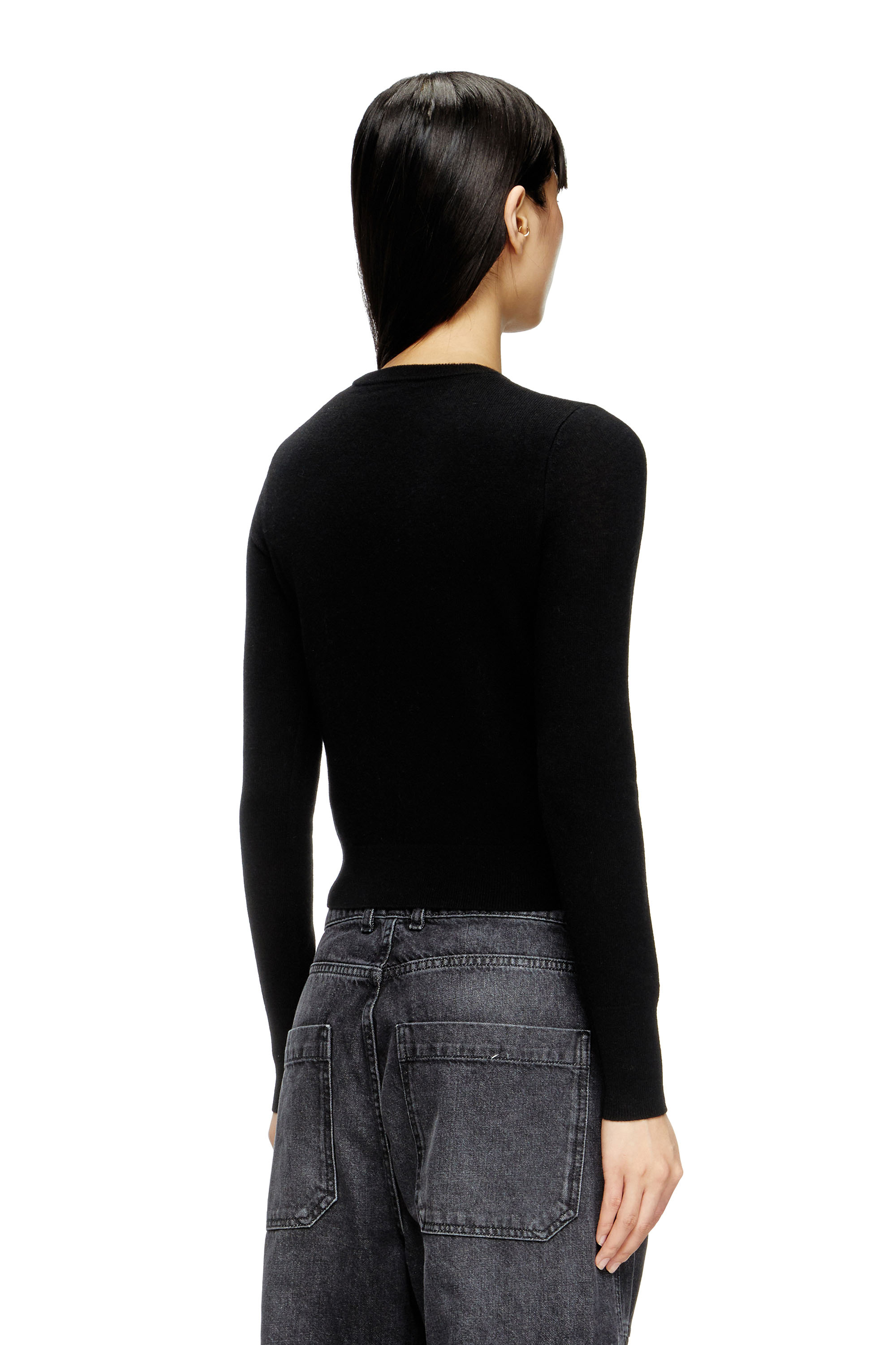 Diesel - M-AREESAX, Camiseta de lana y cachemira Mujer in Negro - 4