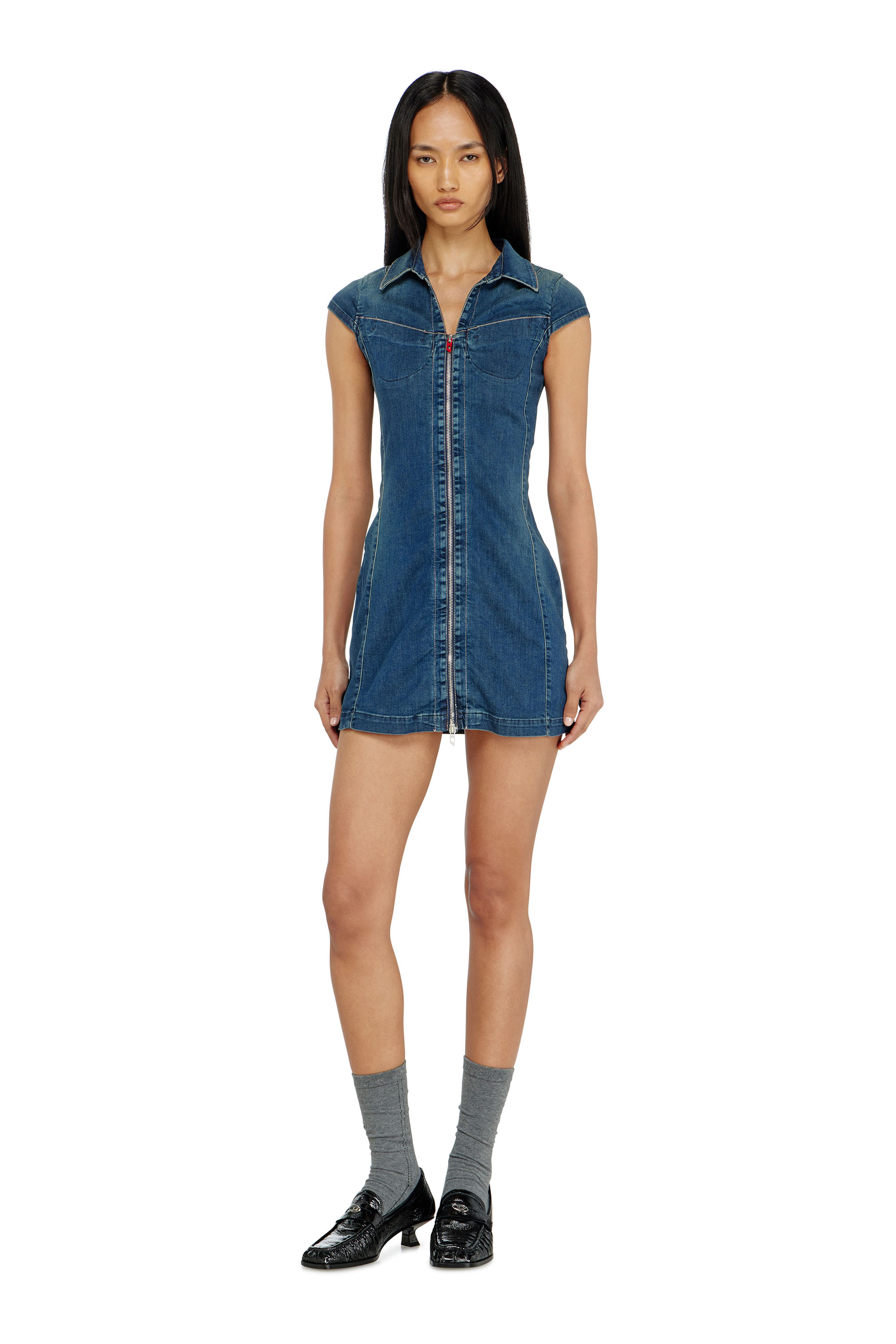 Diesel - DE-LORVYN-S, Vestido camisero denim con cremallera completa Mujer in ToBeDefined - 2