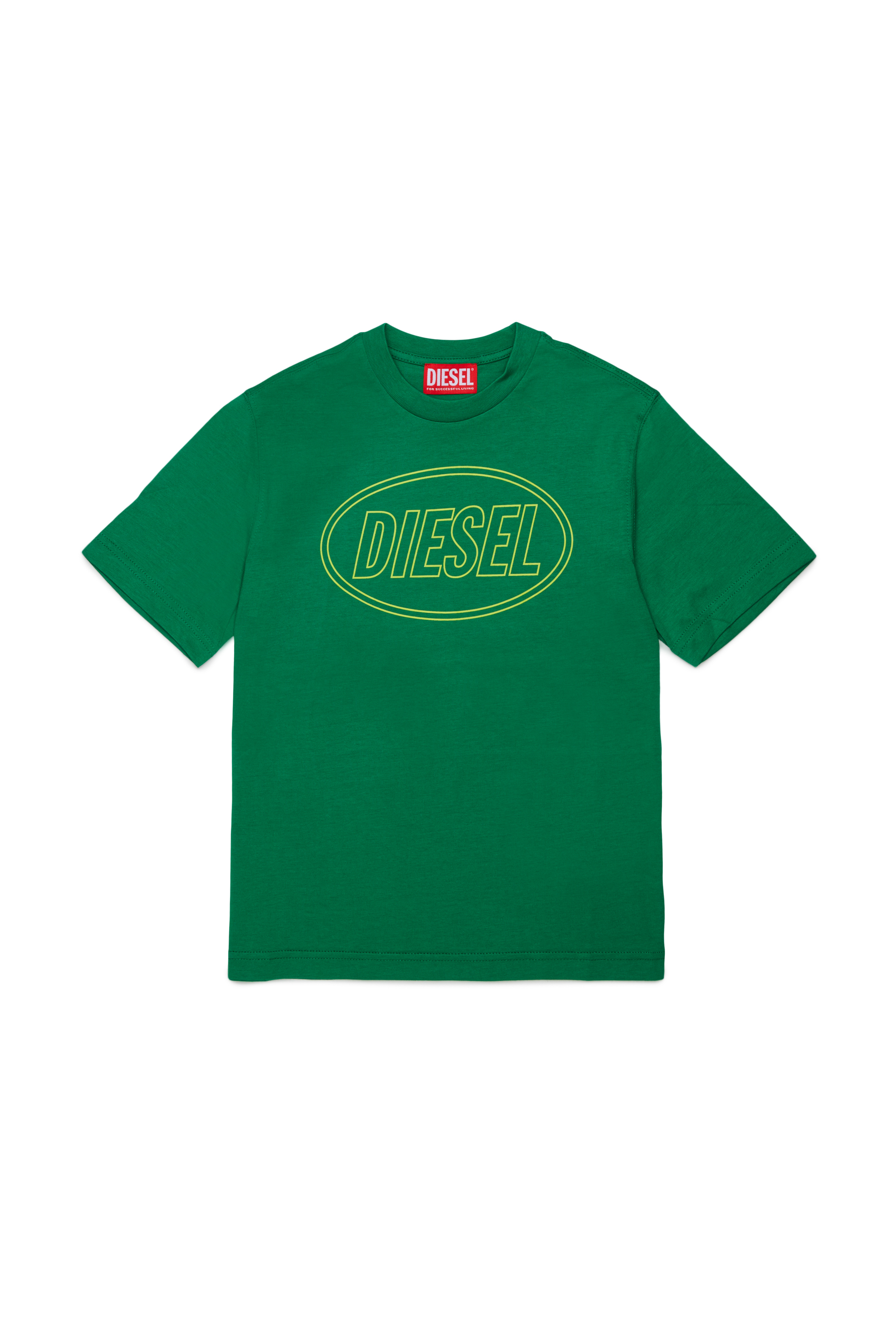 Diesel - TCIRCLE OVER, Camiseta de algod&oacute;n con estampado Diesel Hombre in Verde - 1