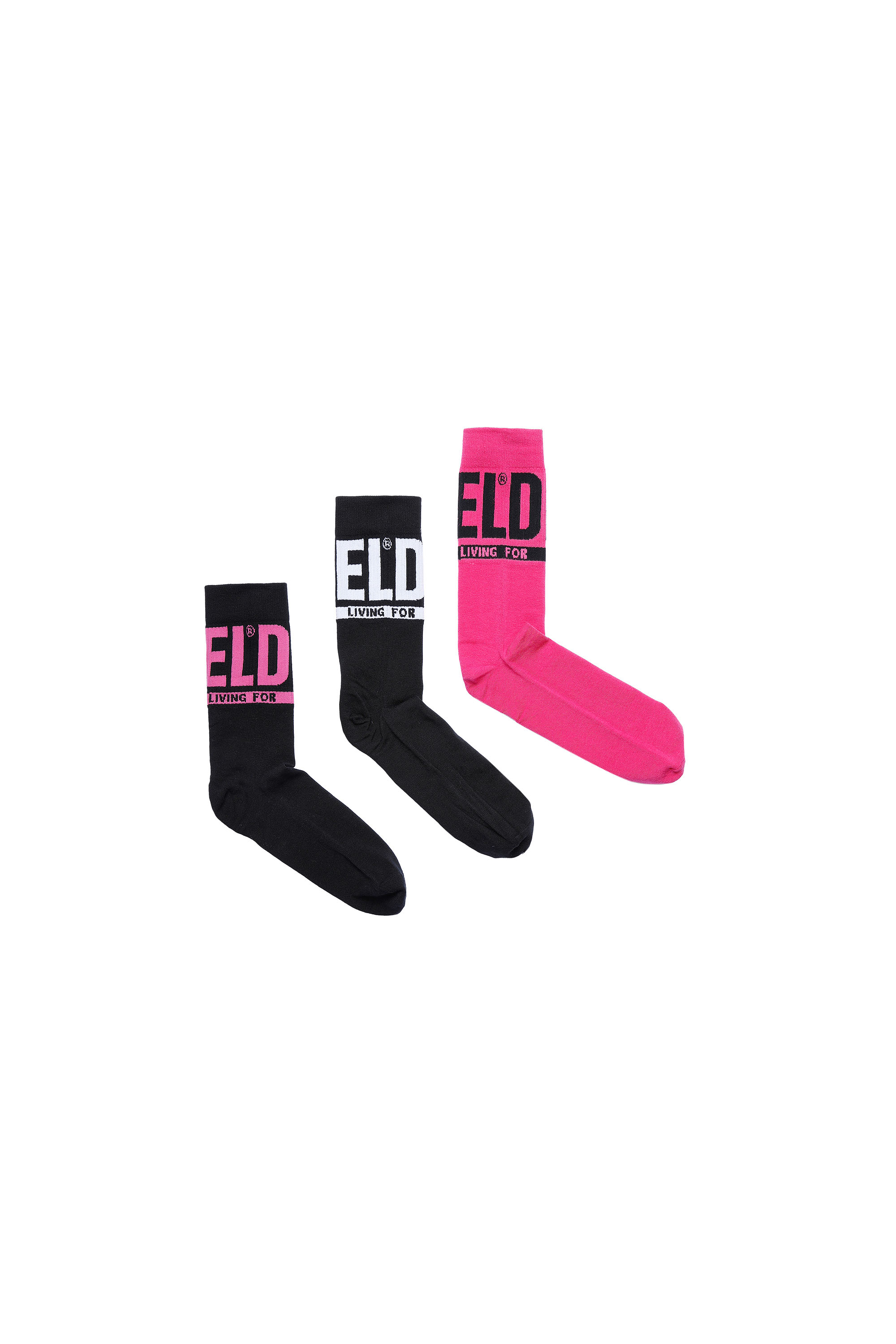 SKM-RAY-THREEPACK, Negro/Rosa - Calcetines