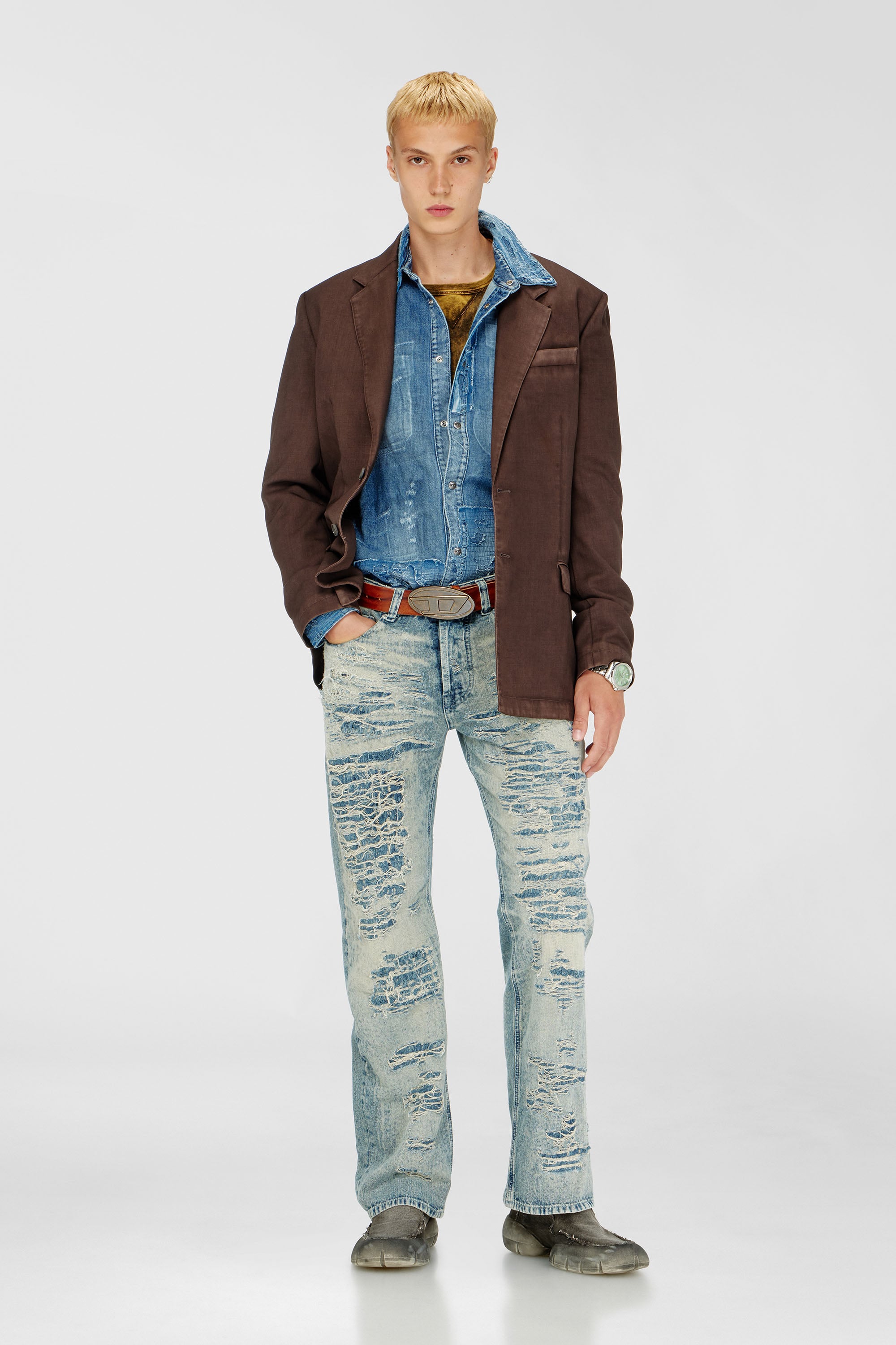 Diesel - Relaxed Jeans 1980 D-Eeper 068YM Hombre, Azul medio - 1