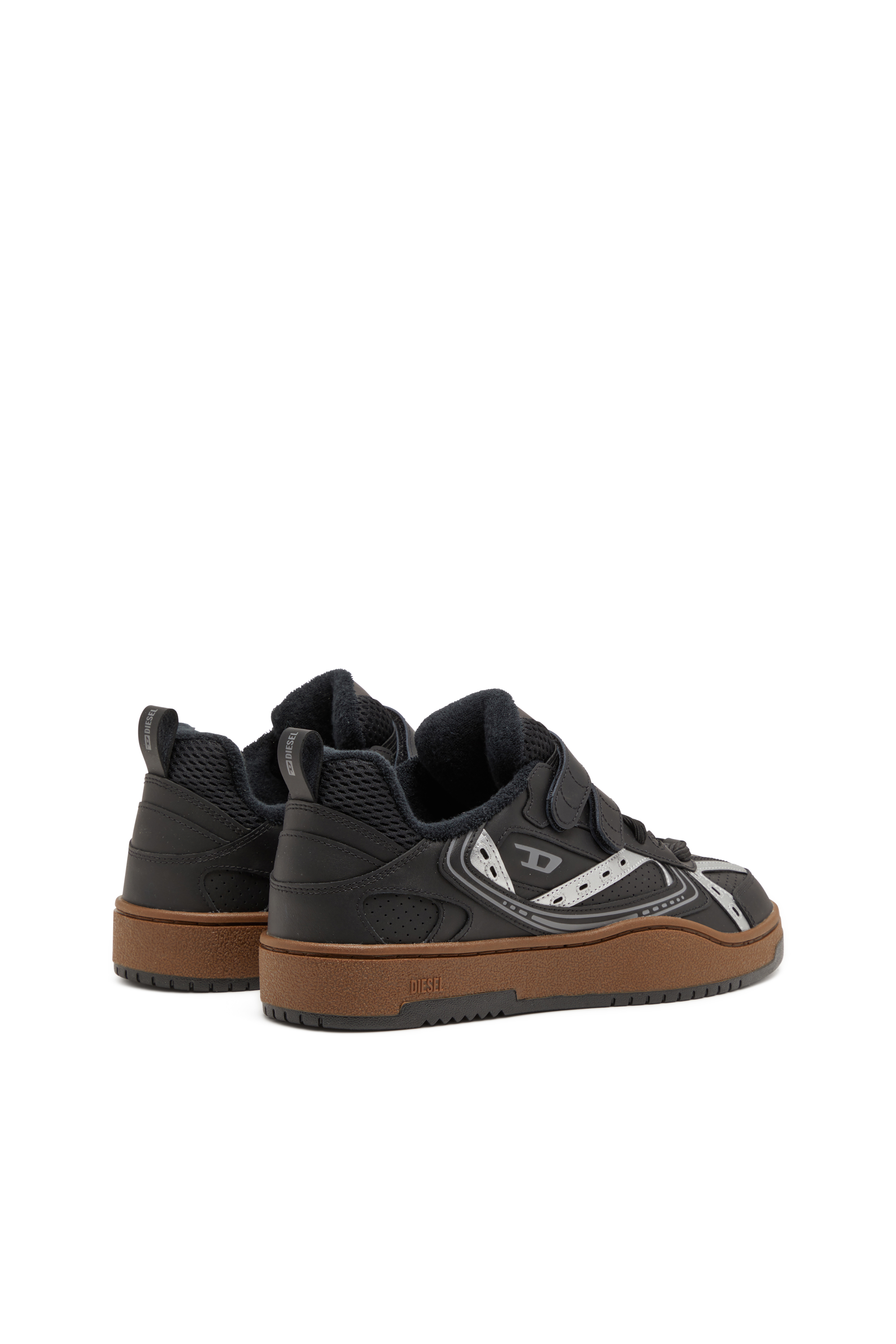 Diesel - S-UKIYO SKT, Man's S-Ukiyo-Leather sneaker with straps in Black - 3