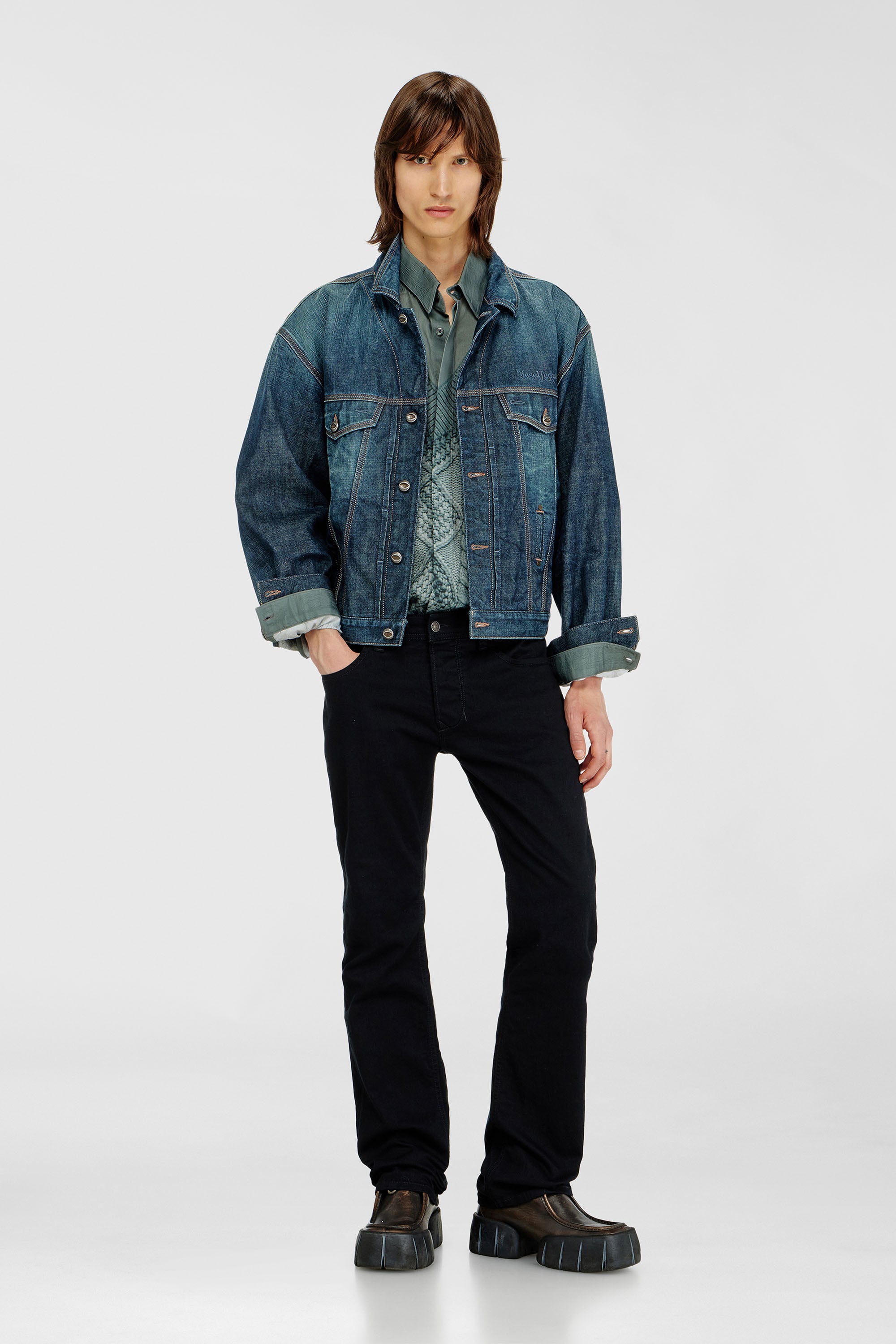 Diesel - Regular Jeans 1985 Larkee 0688H Hombre, Negro/Gris oscuro - 2