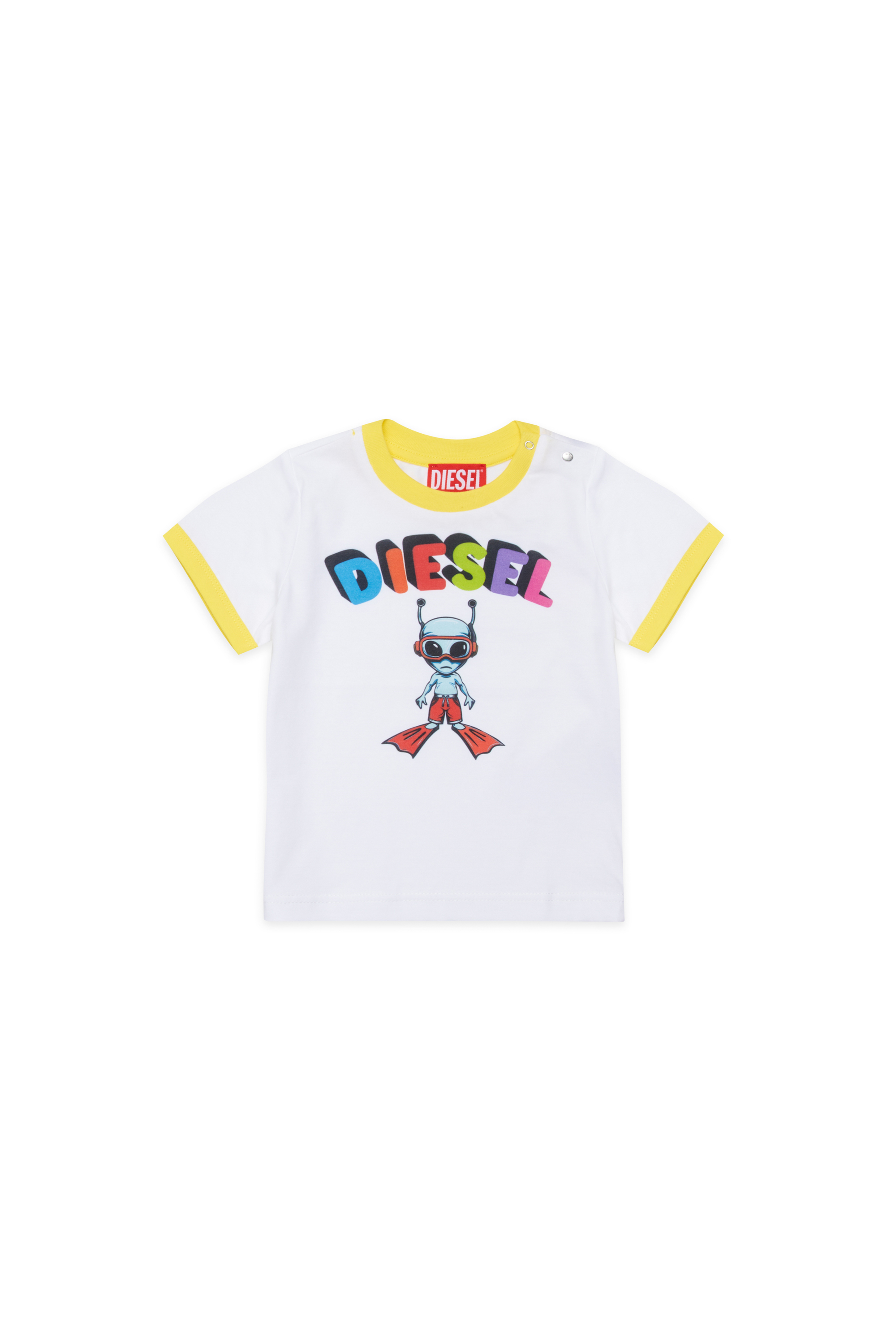 Diesel - MTIRULB, Camiseta Ring con logotipo alien&iacute;gena multicolor Hombre in Blanco - 1