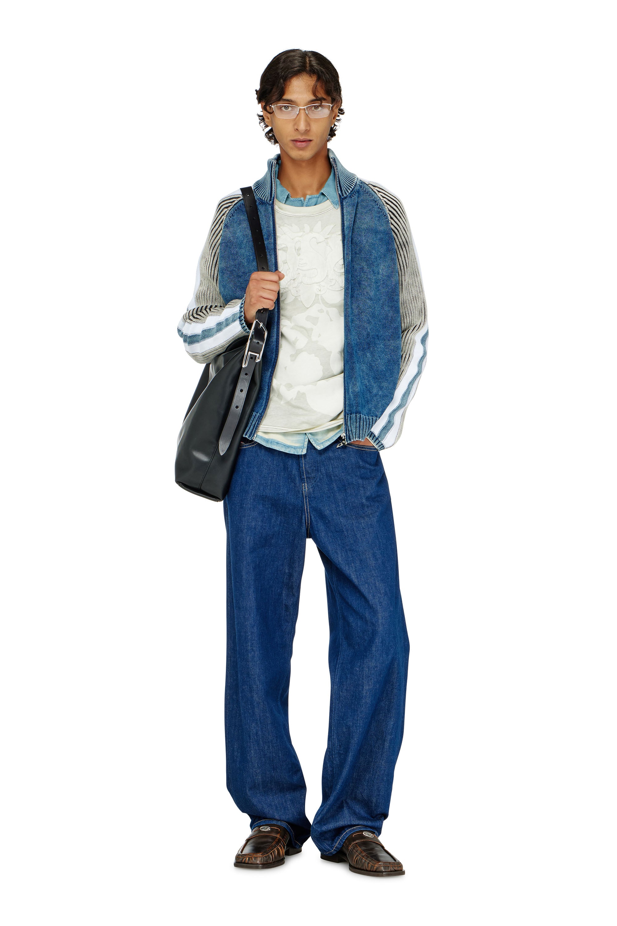 Diesel - K-HERONIMO, C&aacute;rdigan con cremallera y bandas deportivas Hombre in Multicolor - 2