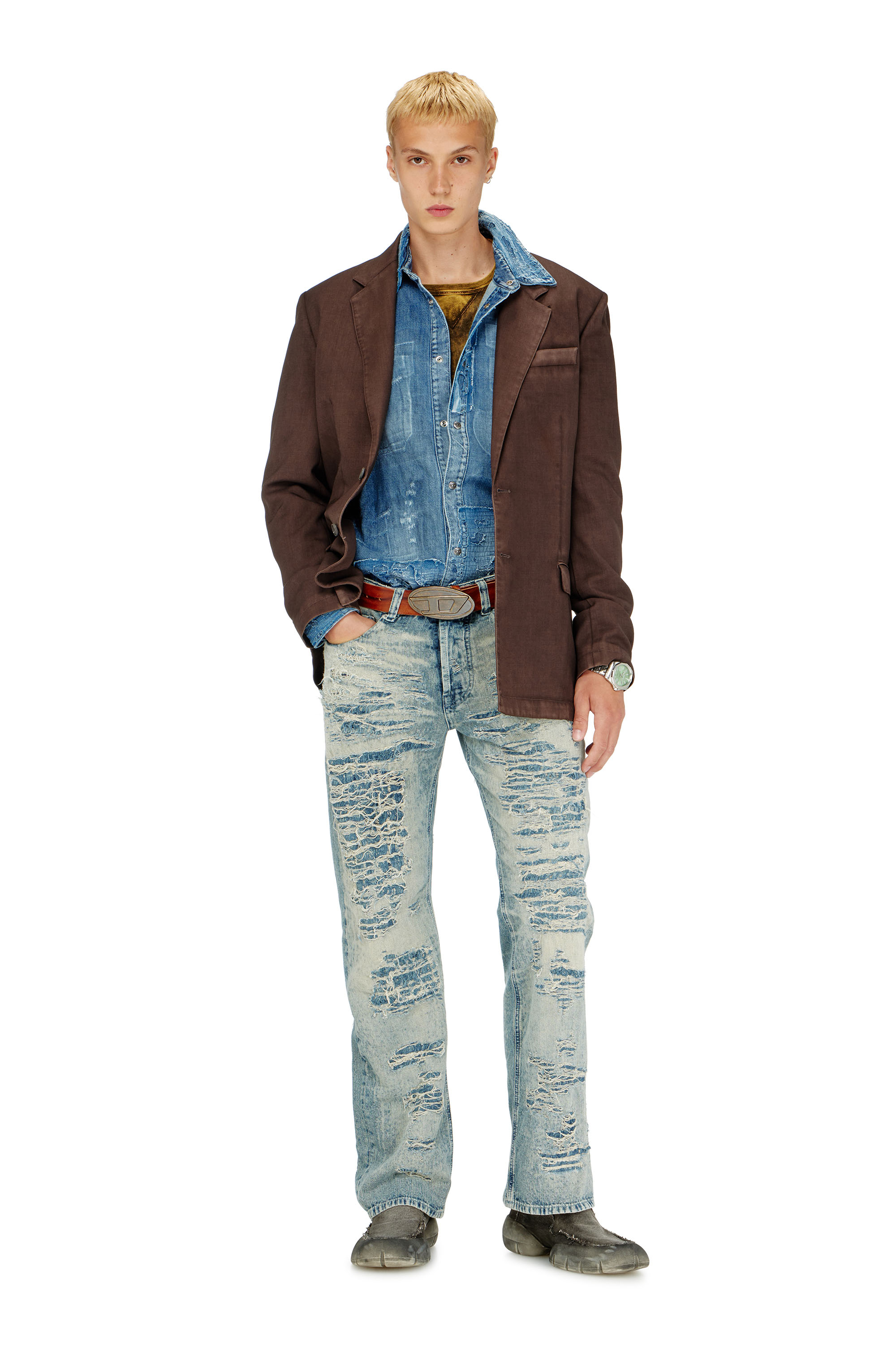 Diesel - Relaxed Jeans 1980 D-Eeper 068YM Hombre, Azul medio - 1